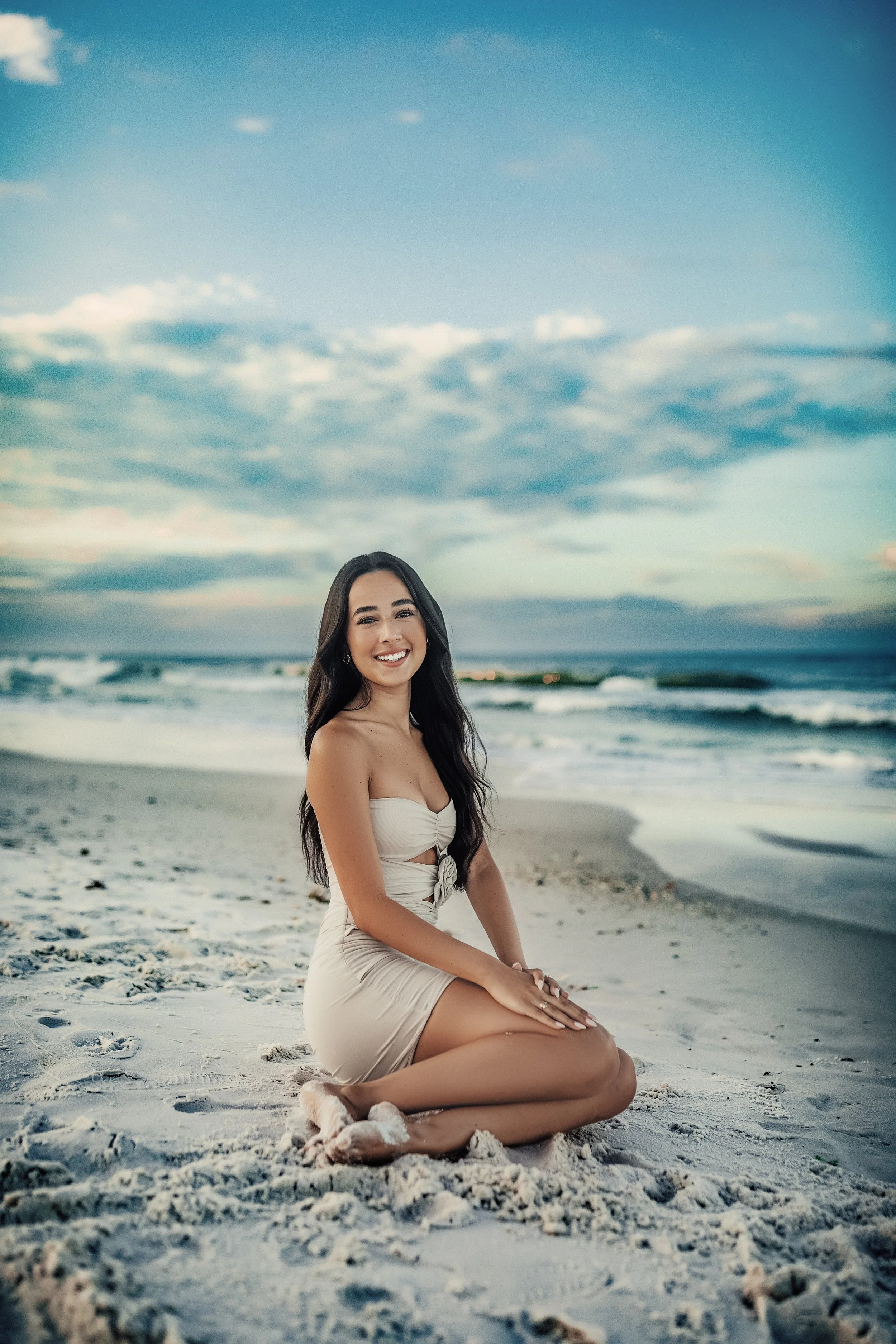 A high school  senior portrait sessions on 30A featuring sunset lighting and various beach backdrops from Blue Mountain to Alys Beach.