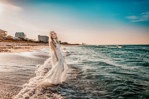 High school senior portrait at Panama City Beach