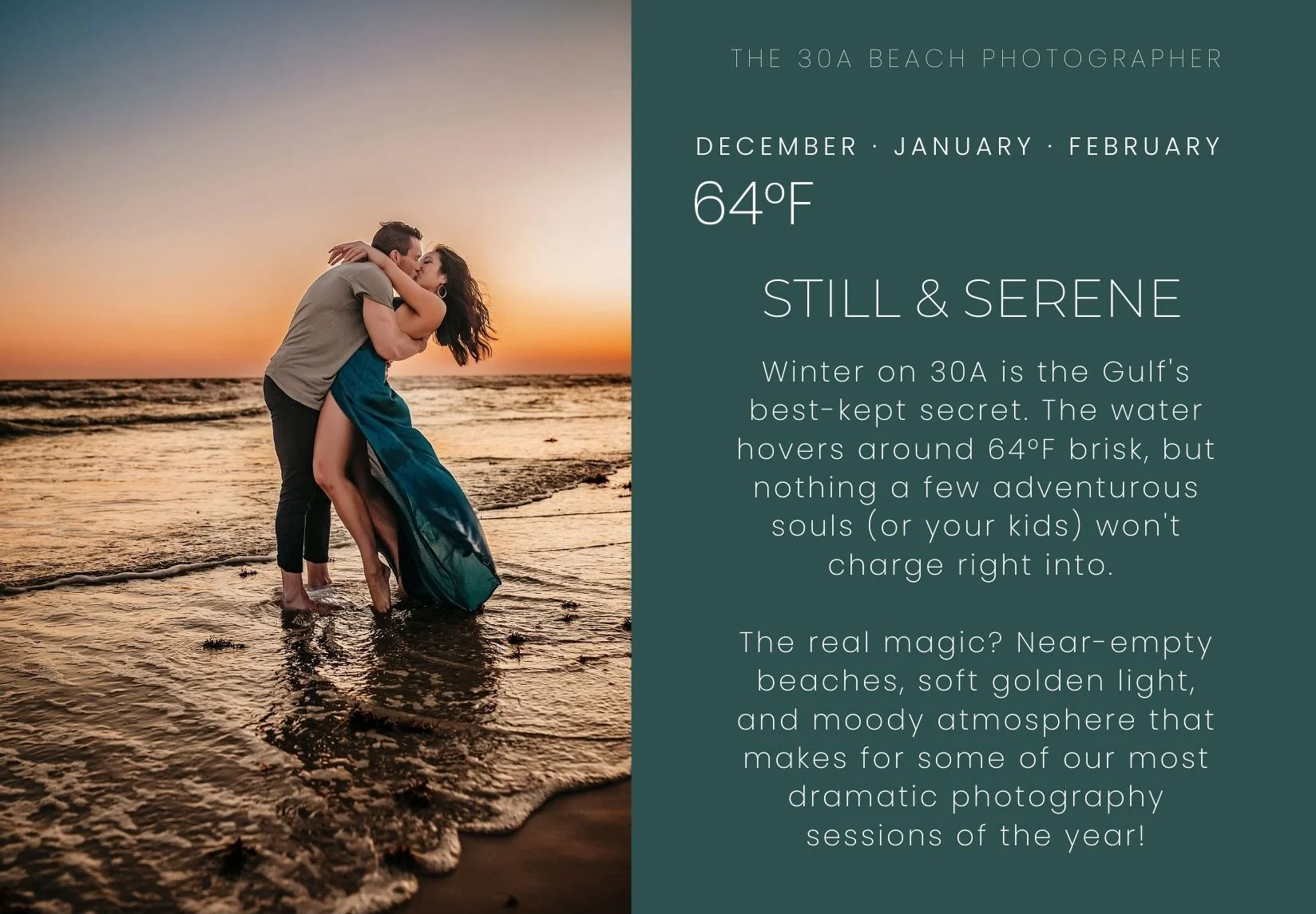 30A Beach Photographer Gulf Water Temperatures in December, January February