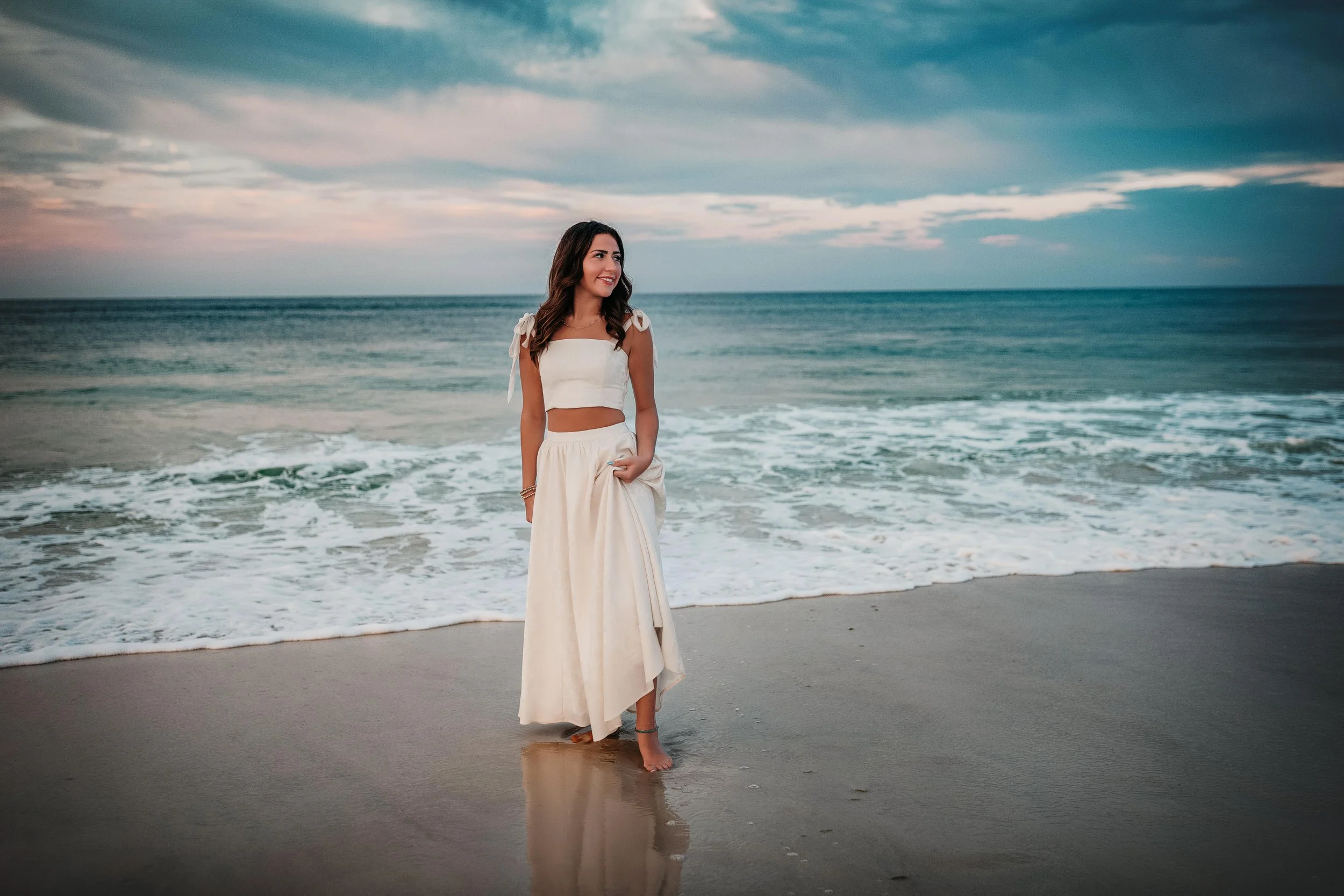 Senior near the gulf waves at Panama City Beach