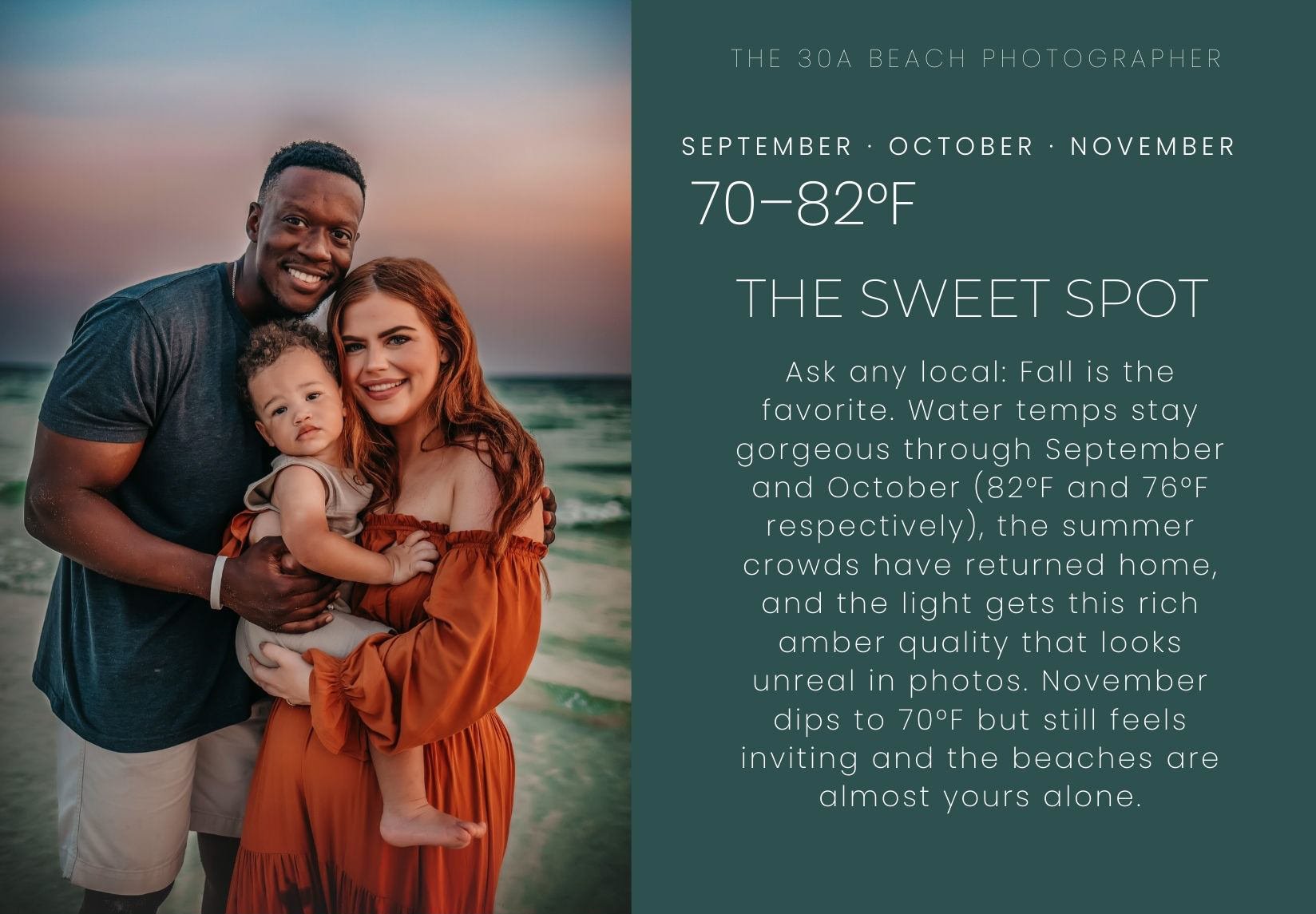 30A Beach Photographer Gulf Water Temperatures in September, October, November