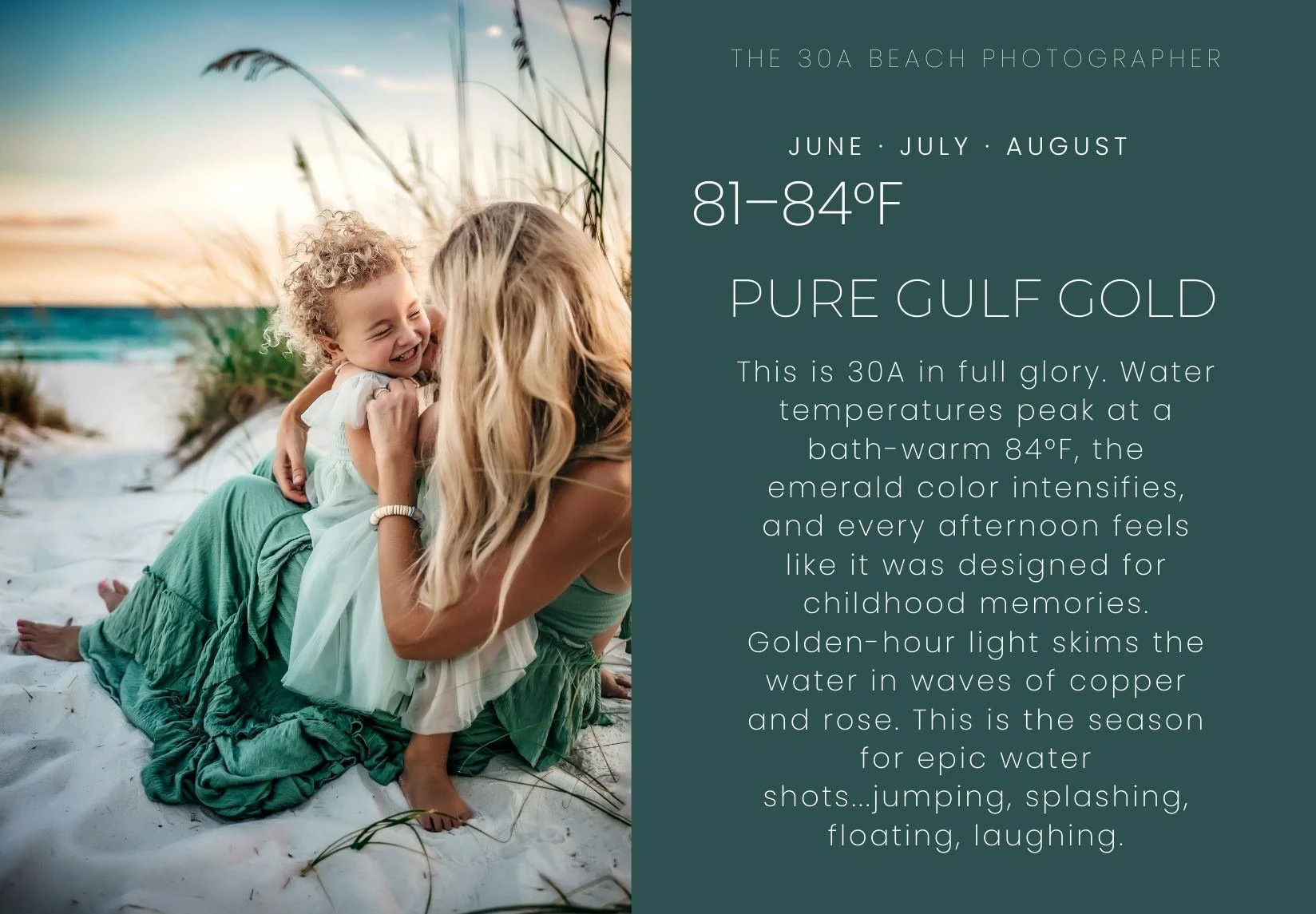 30A Beach Photographer Gulf Water Temperatures in June, July, August