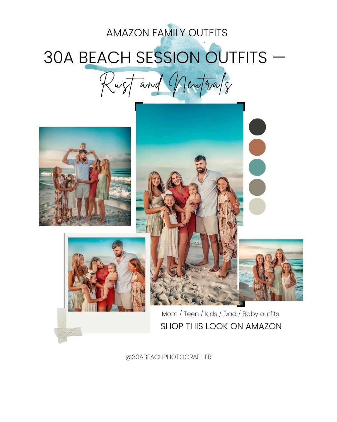 30A Beach Session Outfit Inspiration | Rust & Neutrals