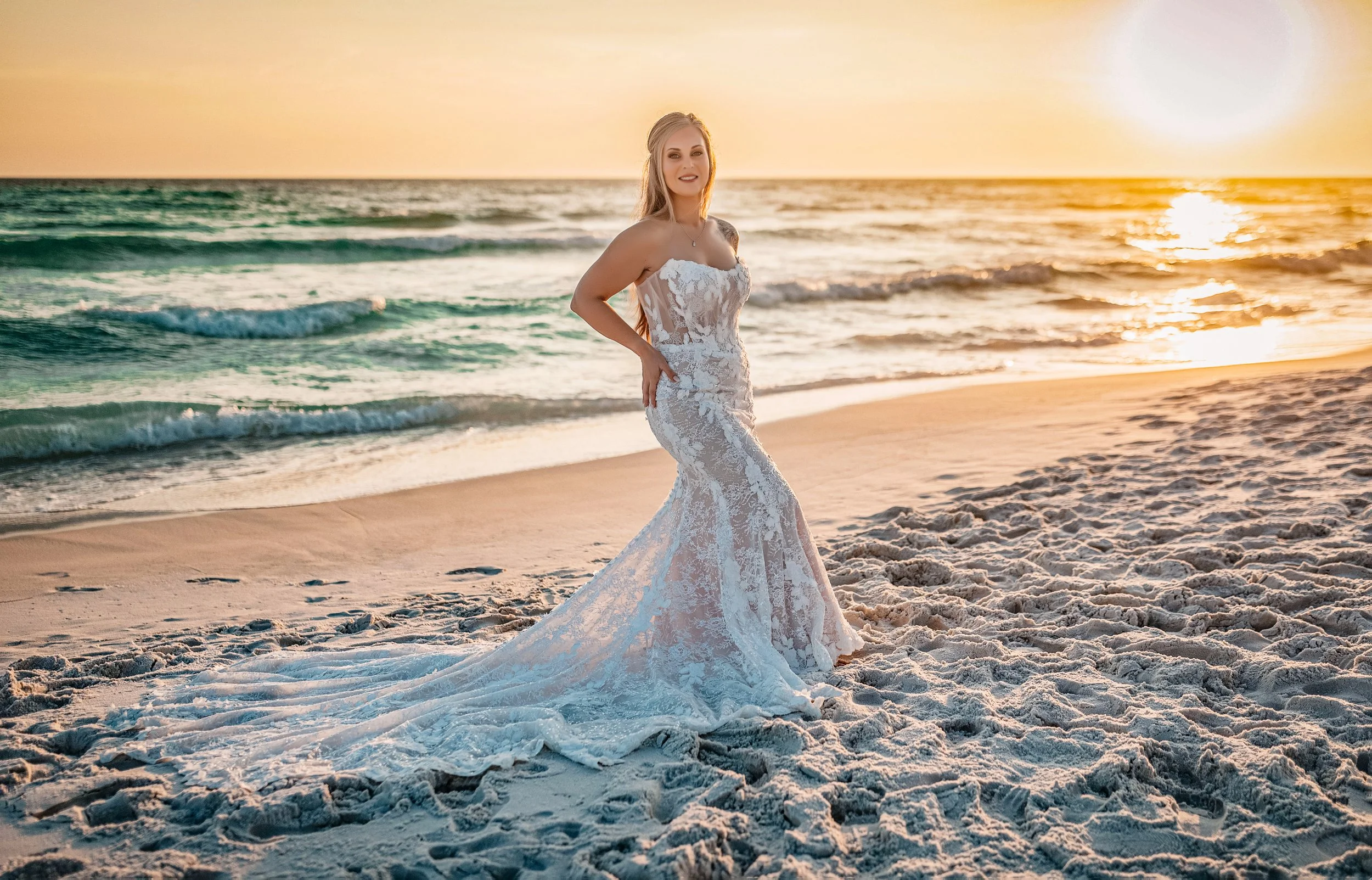 An IntimateAn Intimate Crystal Beach Ceremony. Lisa and Brody exchanged vows on the sand with 30–40 of their closest family and friends, keeping the ceremony heartfelt and personal.