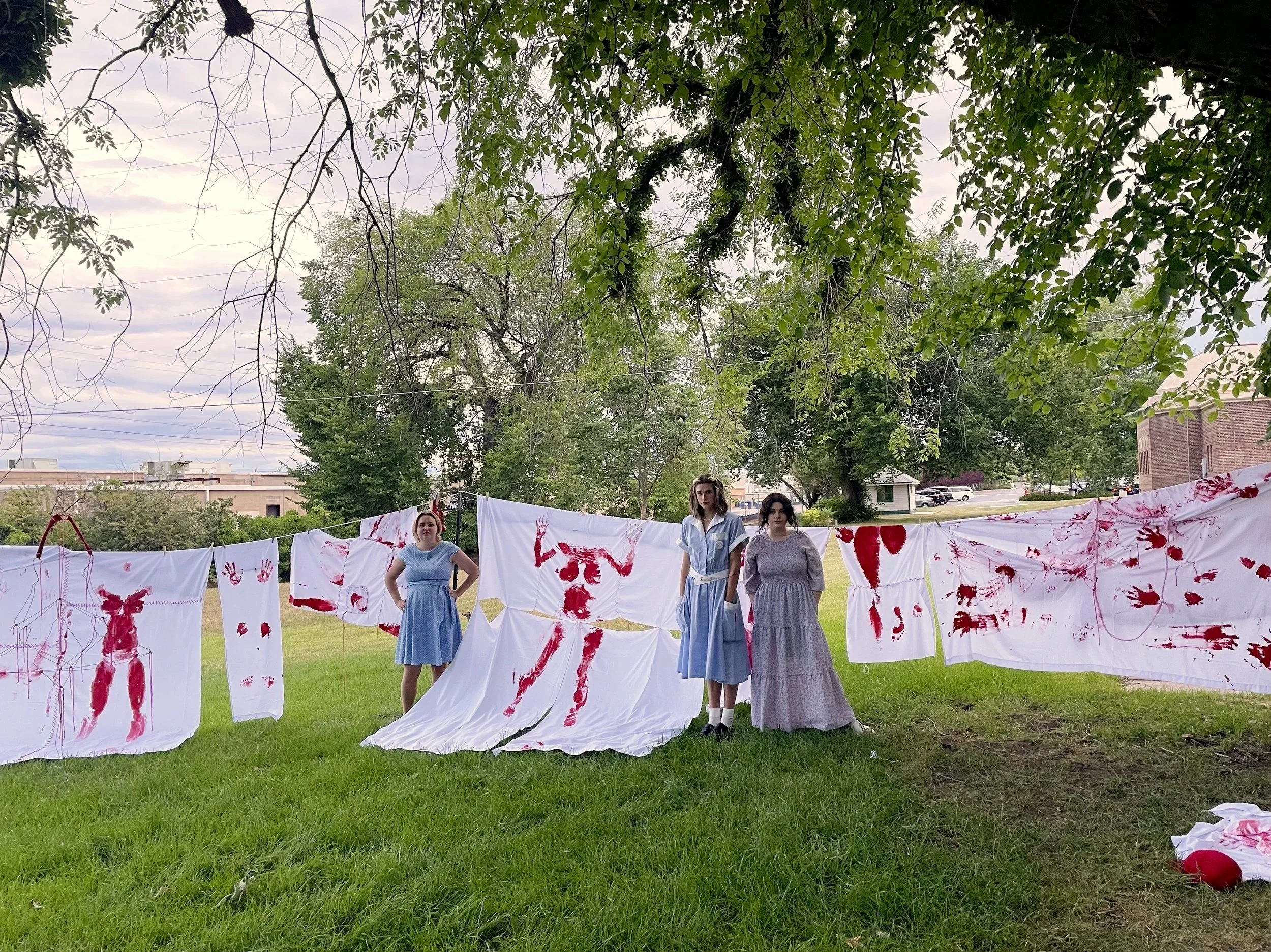 You're Going To Feel a Little Pressure. performance (2022) 
L to R: Kim Stangl, Casey De Bie, Danielle Glickman 