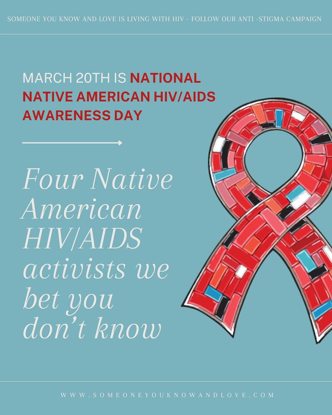 Today is National Native American HIV/AIDS Awareness Day!!
&nbsp;
Now more than ever, it&rsquo;s important to highlight data and stories that are being silenced and erased from our media. In the process of doing research for this post, we found multi