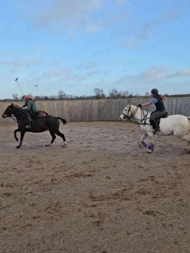 A brilliant lesson today with the surrey university girls, strong riding and great energy all round 💪🏻