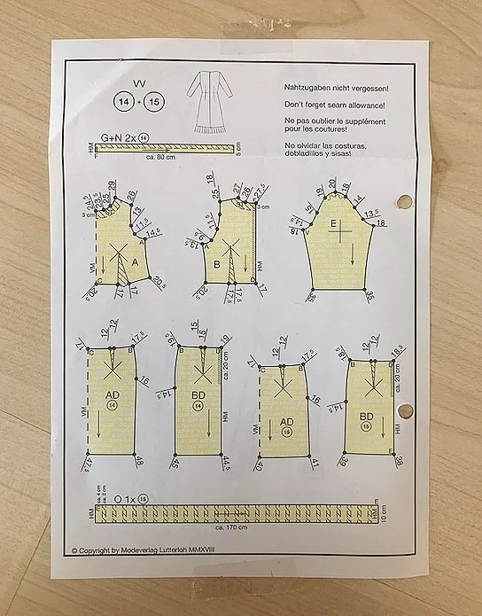We will need a bodice (front and back) and skirt (front and back)