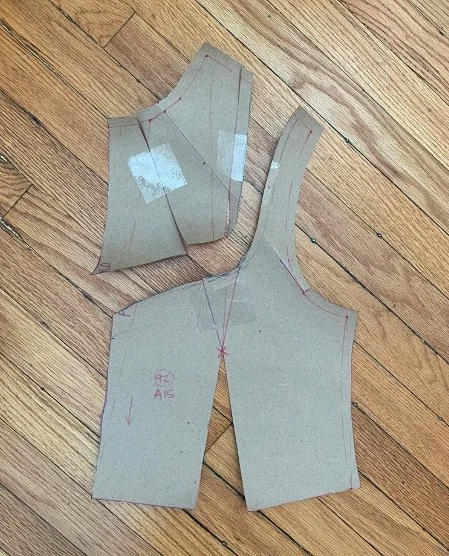 Cutting away a deeper neckline in the front bodice