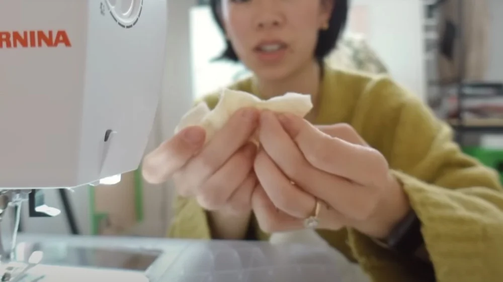 V shape created after seam rip