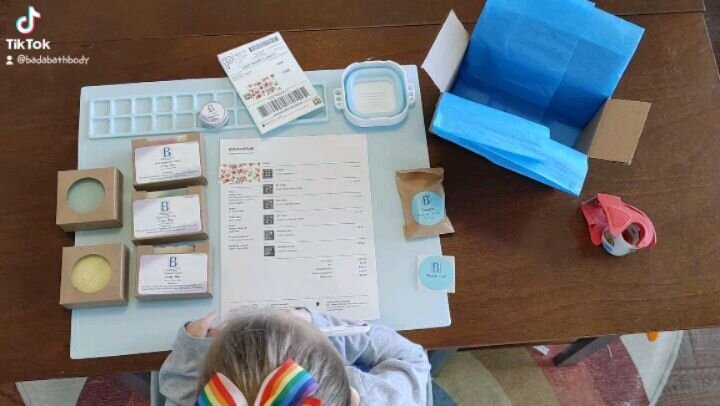 Let's pack an order with Auburn! Such a great assistant, glad to have her help! That is some quality inspection making sure to pack the proper products 🥰