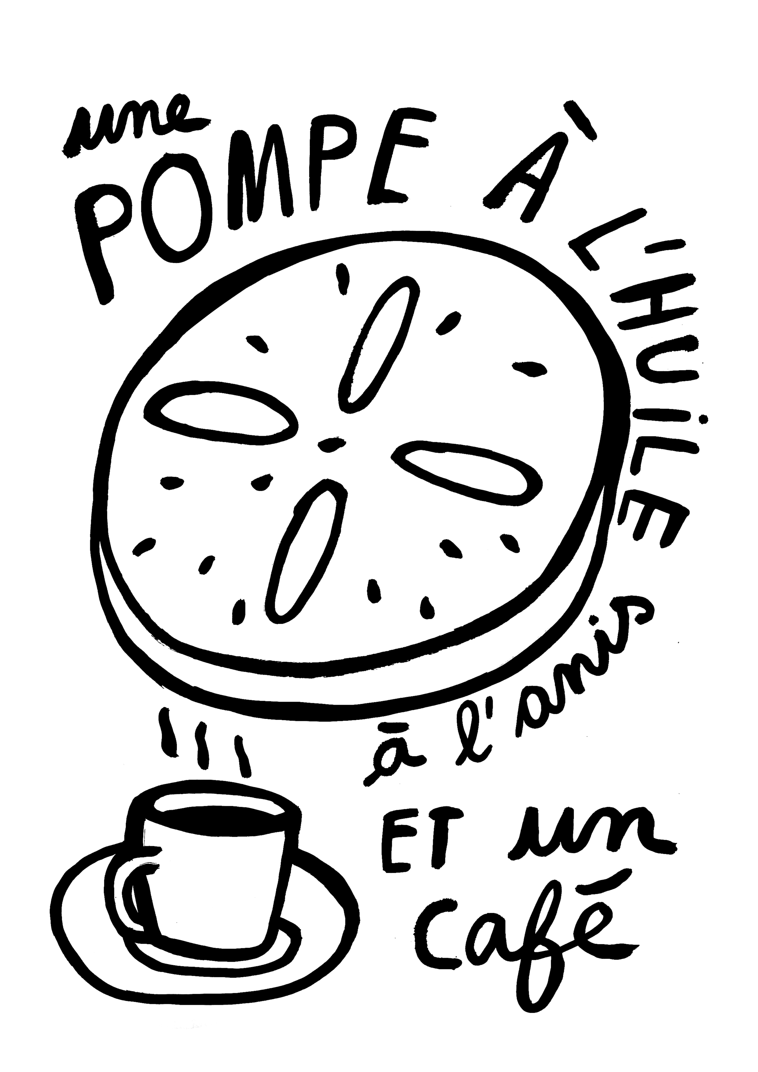 Pompe à l'huile  - Tirage d’art à l’encre de Chine - A4