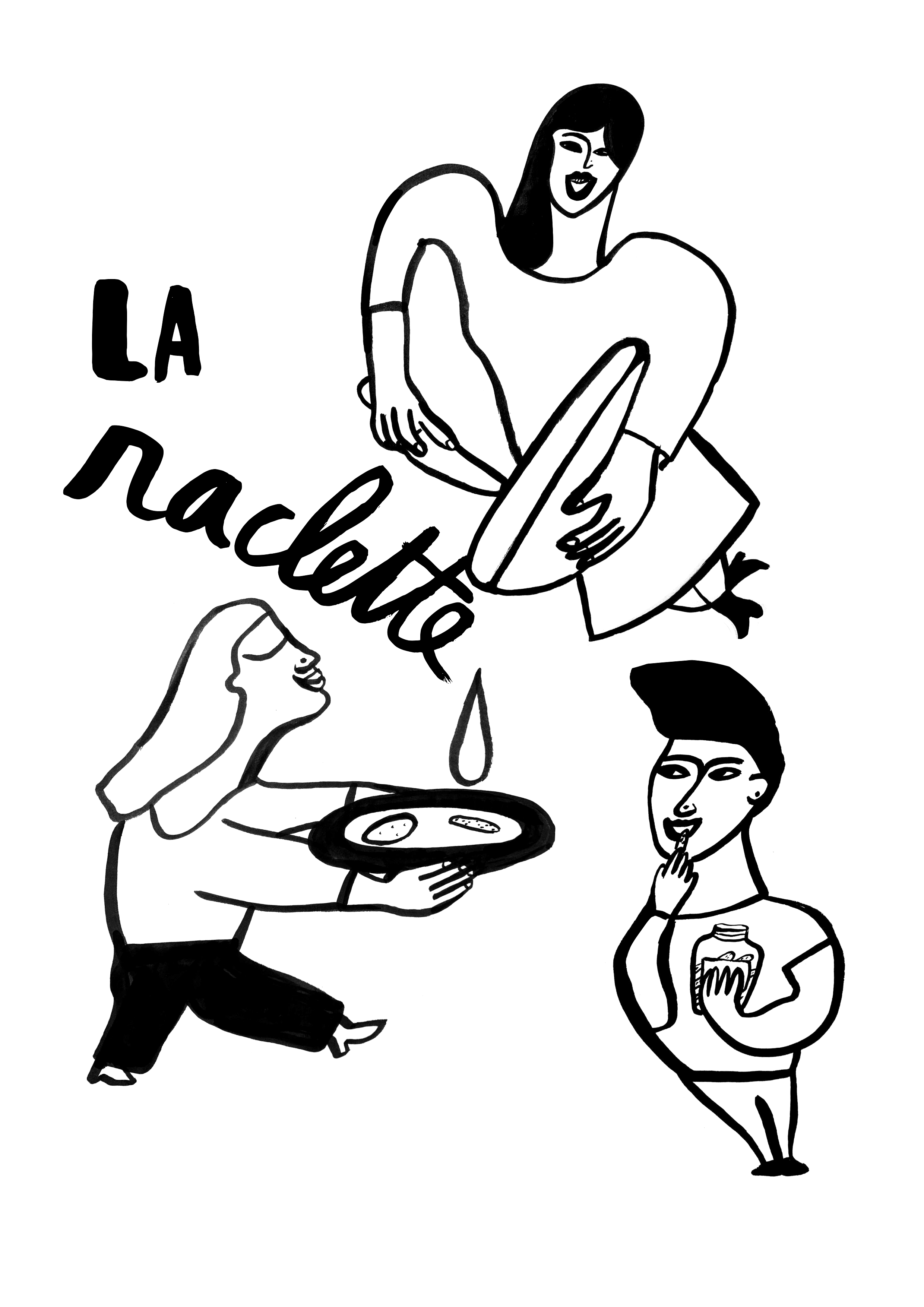 Illustration La raclette — tirage d’art A4 à l’encre de Chine par Twotma