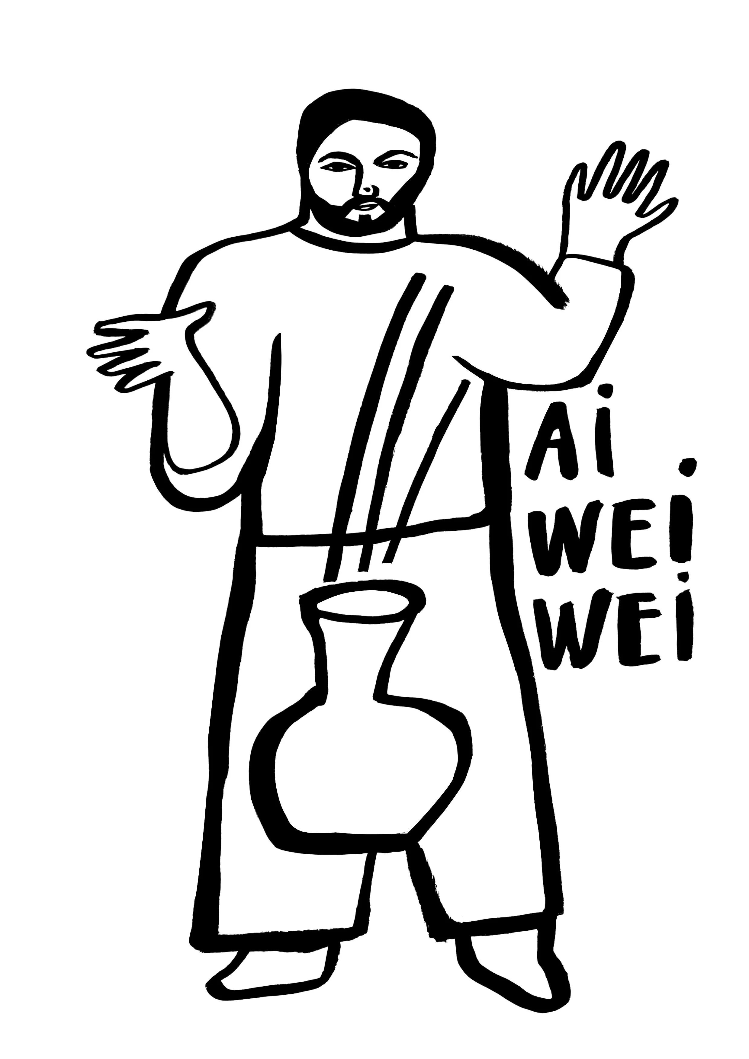 Illustration Ai Weiwei — tirage d’art A4 à l’encre de Chine par Twotma