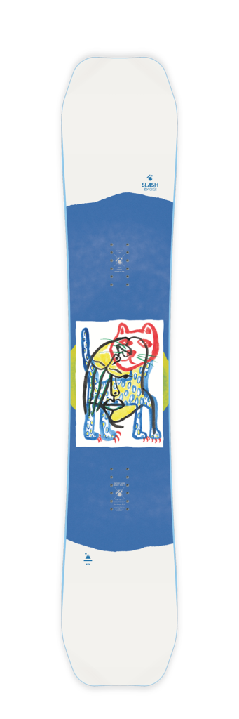 SLASH SNOW snowboard illustration collab with Marcus Bartos for Gigi Ruf. 2021