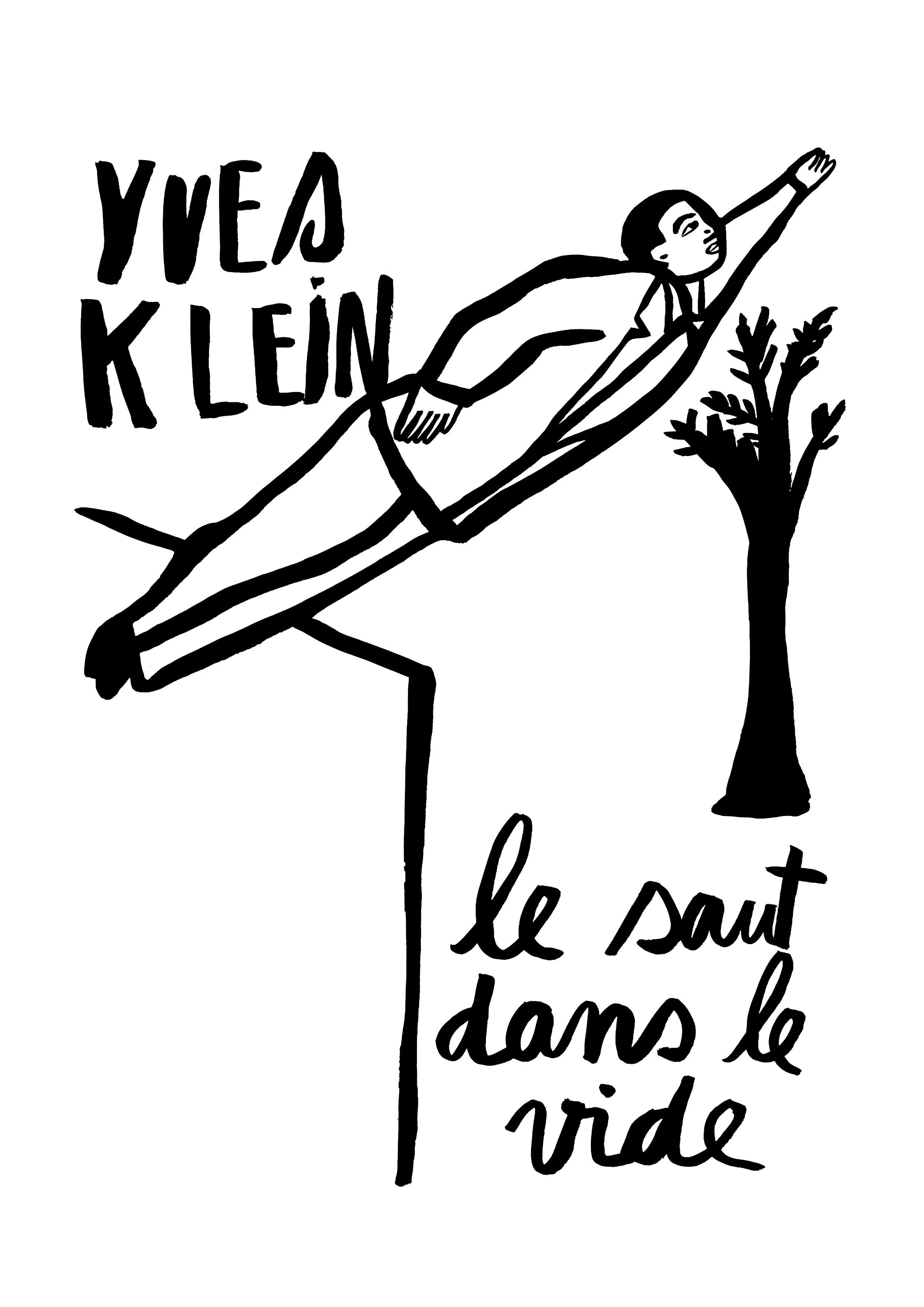 Illustration Yves Klein — tirage d’art A4 à l’encre de Chine par Twotma