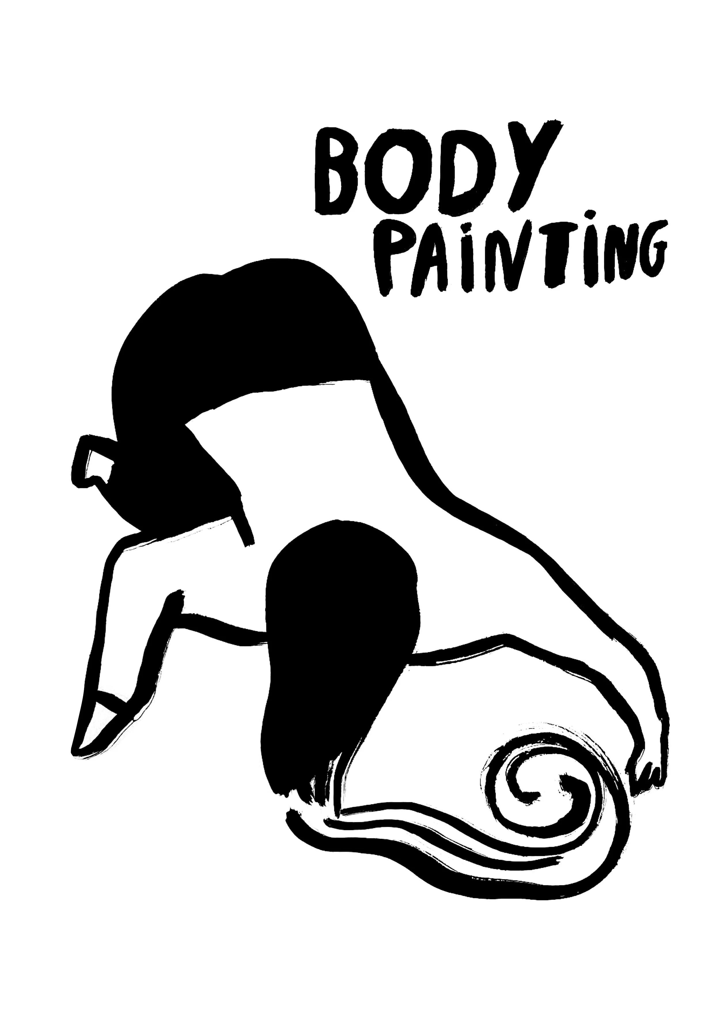 Illustration Body Painting — tirage d’art A4 à l’encre de Chine par Twotma