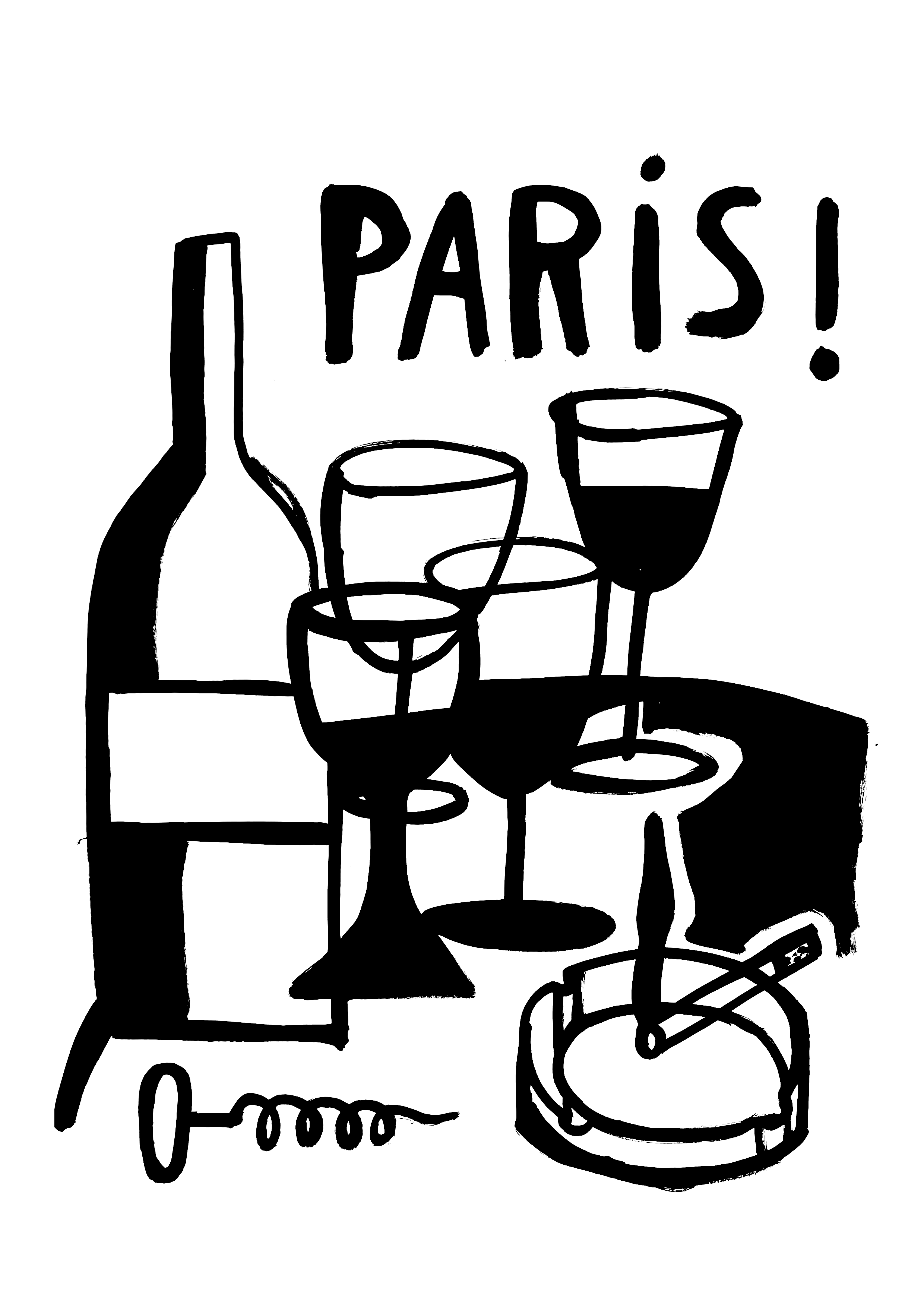 Illustration Paris — tirage d’art A4 à l’encre de Chine par Twotma