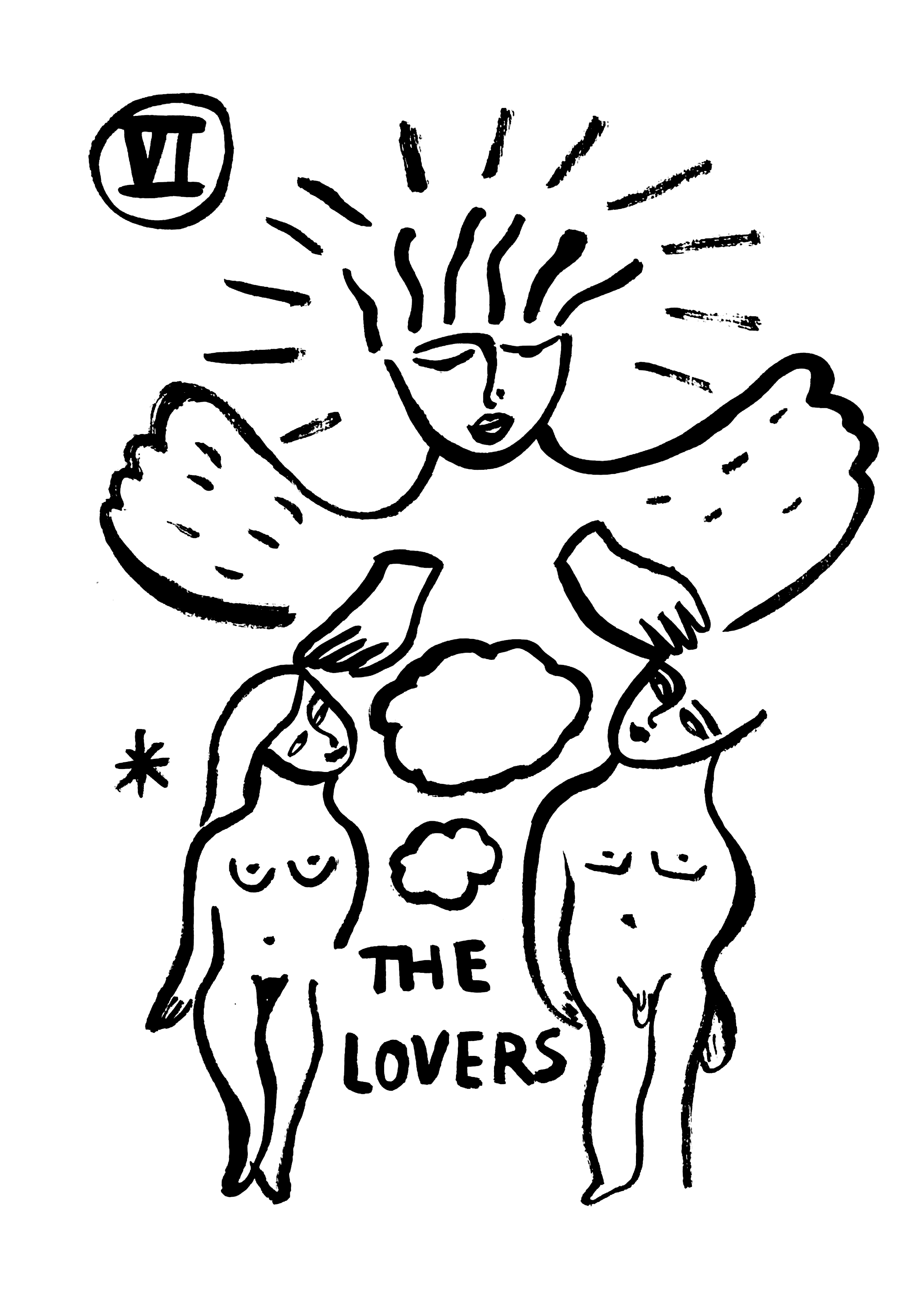 Les amoureux - Tirage d’art à l’encre de Chine - A4