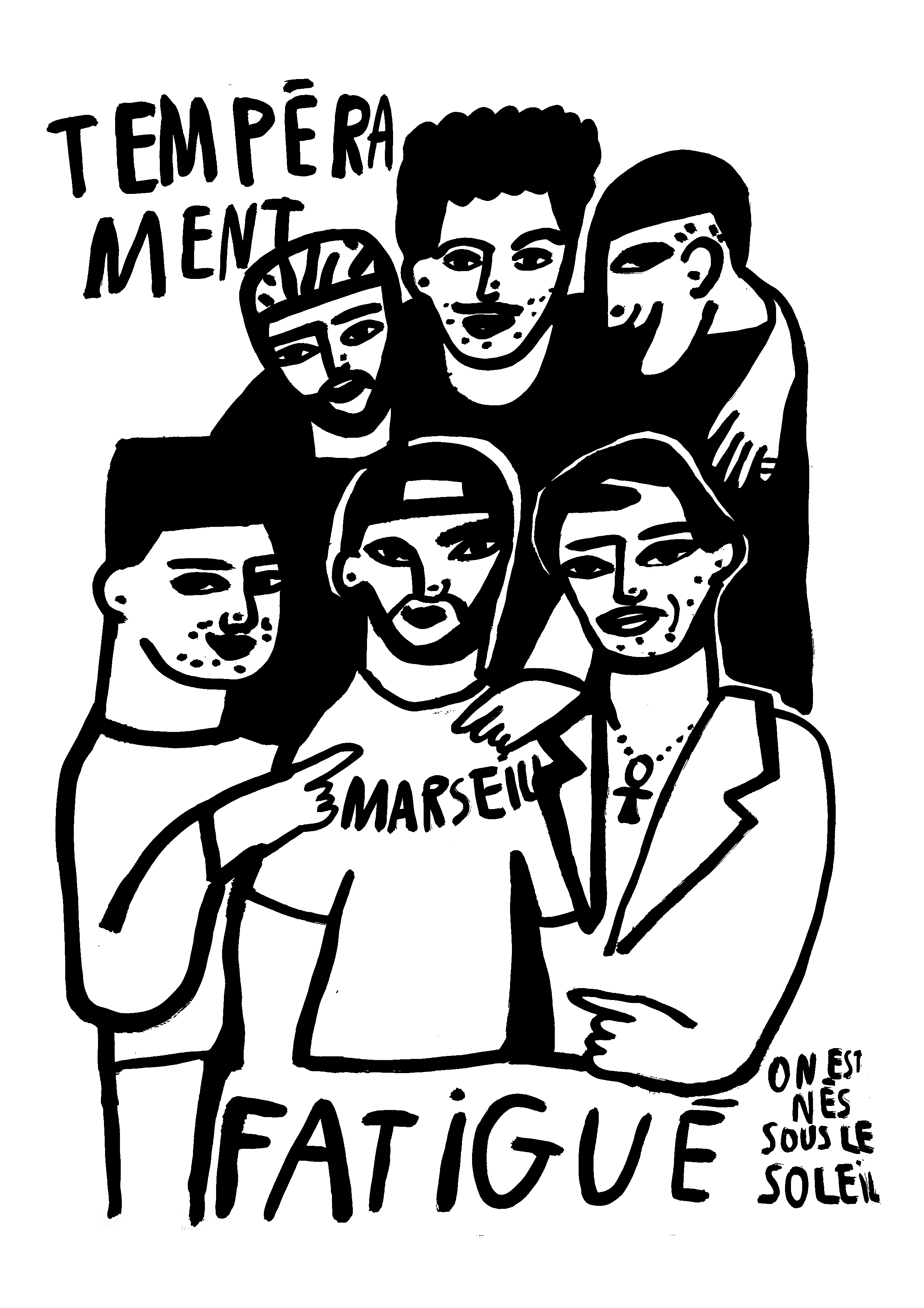 Bad Boys de Marseille - Tirage d’art à l’encre de Chine - A4