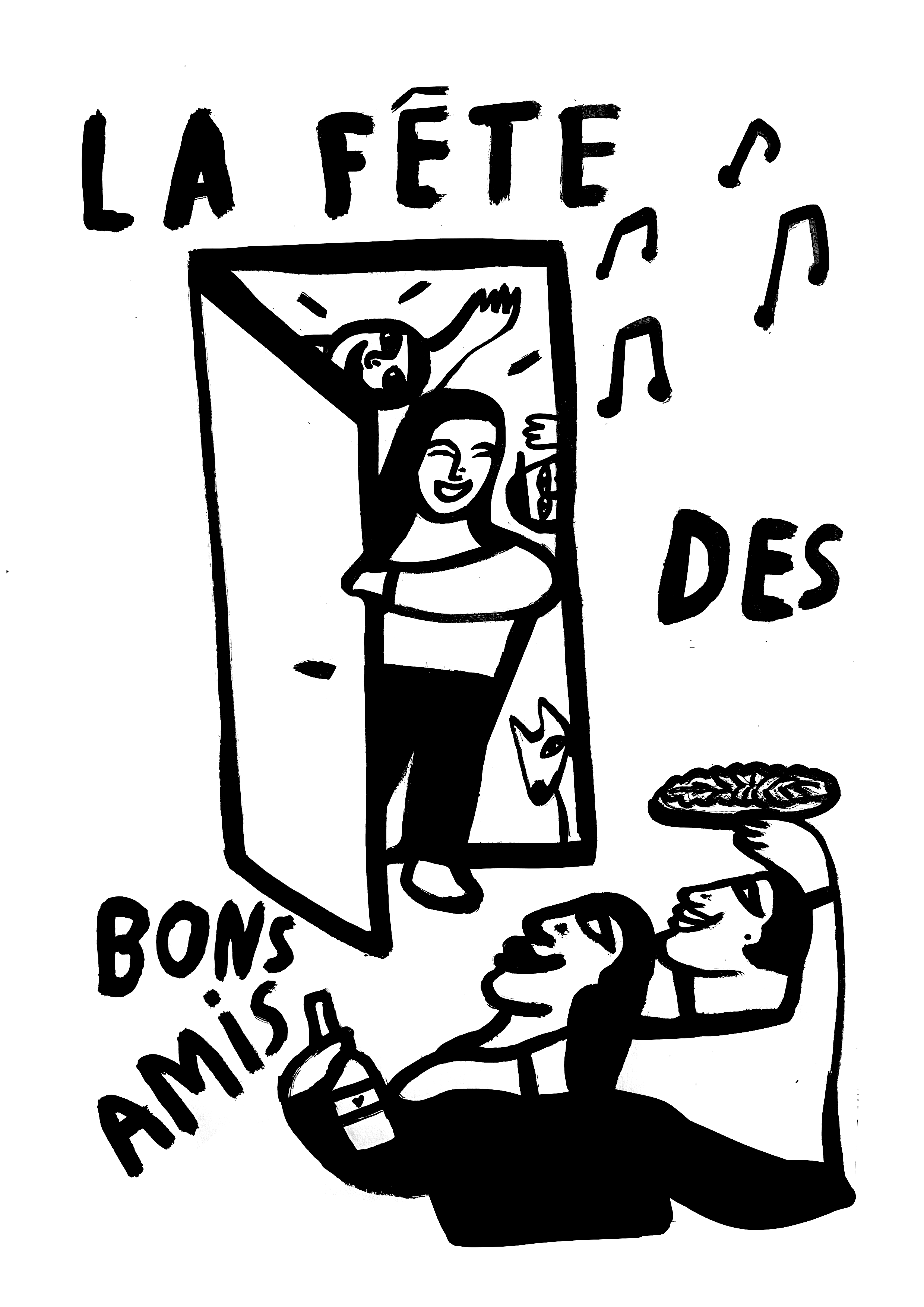 La fête des bons amis - Tirage d'art numéroté signé Encre de Chine