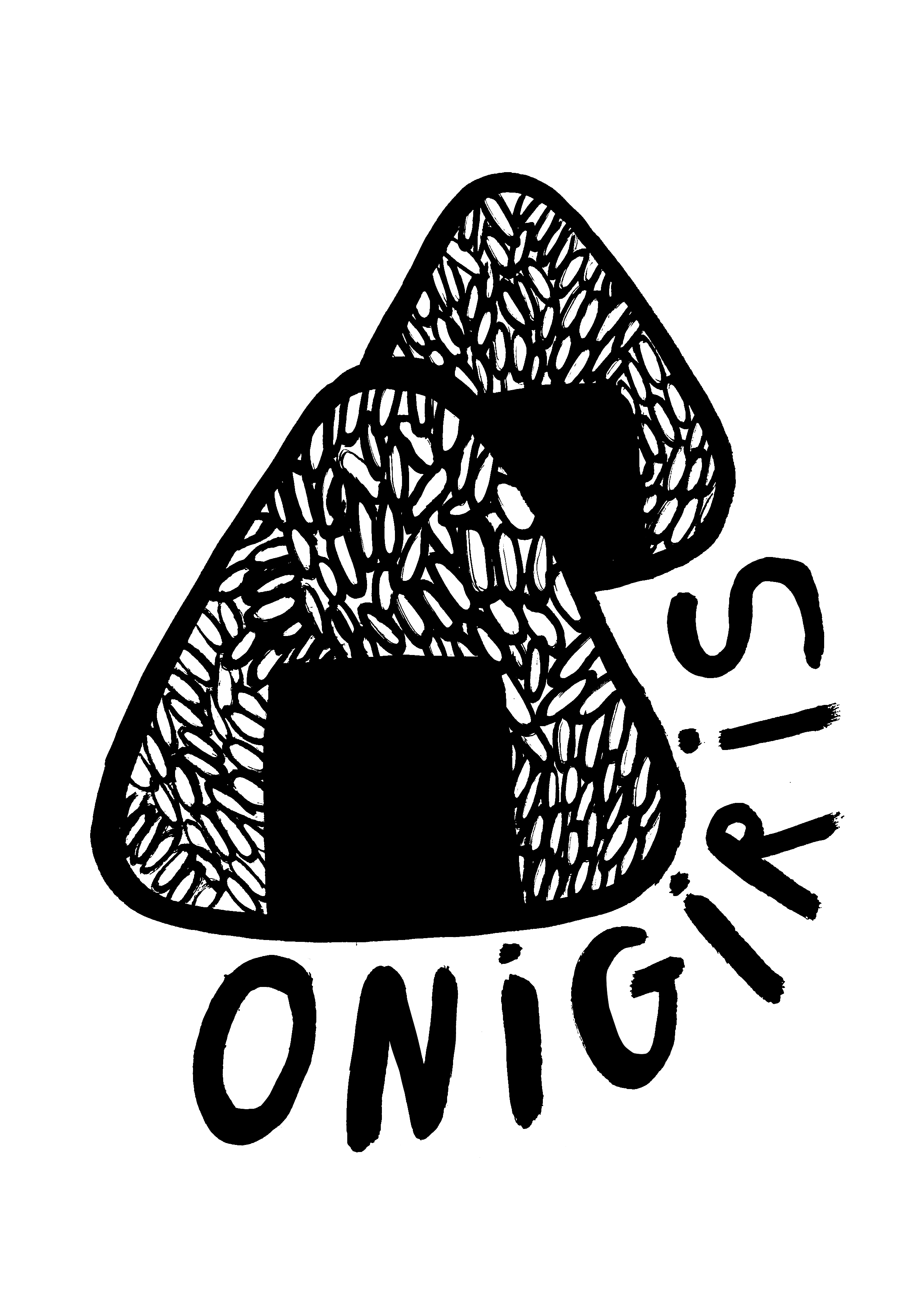Illustration Onigiris — tirage d’art A4 à l’encre de Chine par Twotma