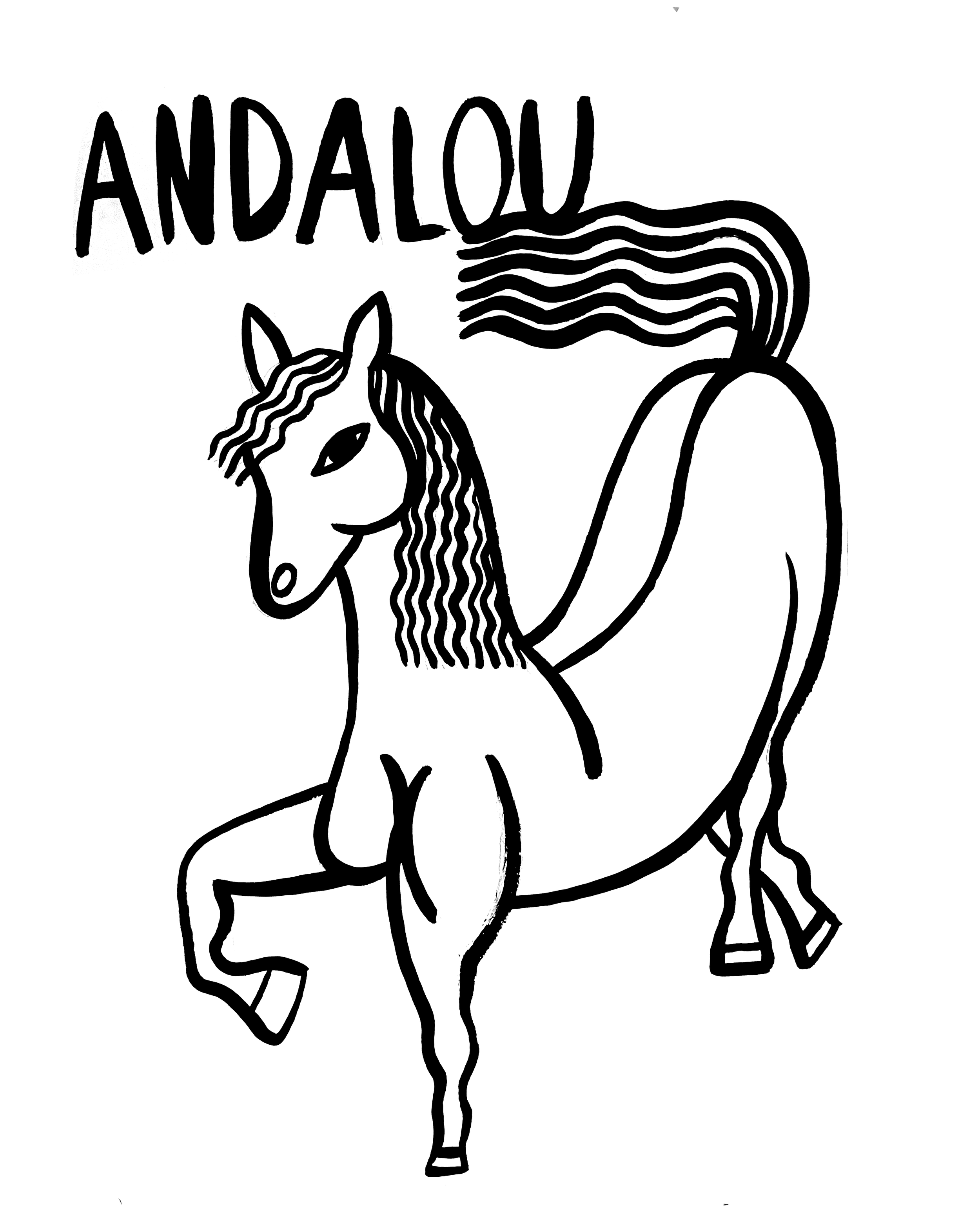 L'andalou - Oeuvre originale à l'encre de Chine - A3