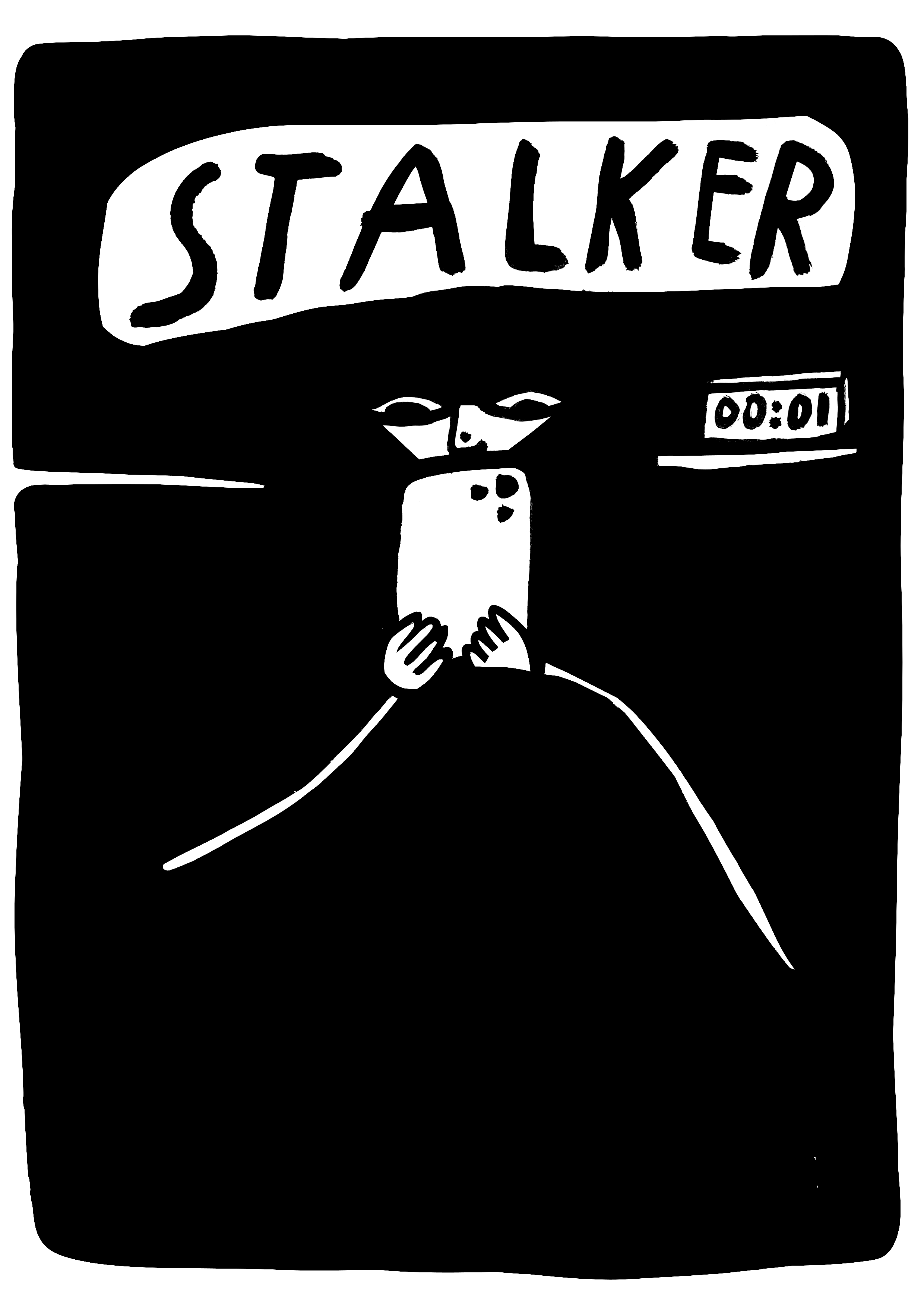 Illustration Stalker— tirage d’art A4 à l’encre de Chine par Twotma