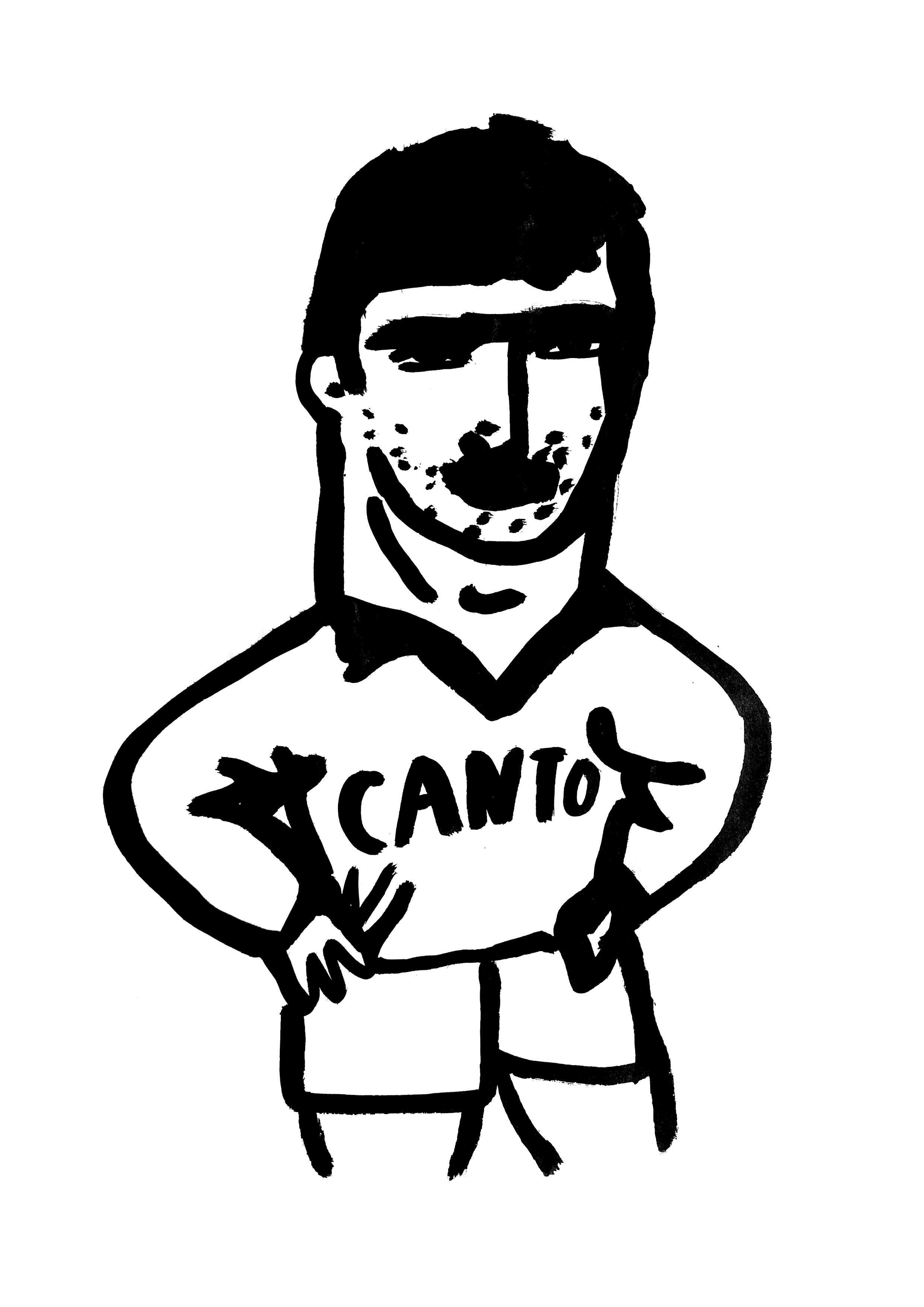 Illustration Cantona — tirage d’art A4 à l’encre de Chine par Twotma