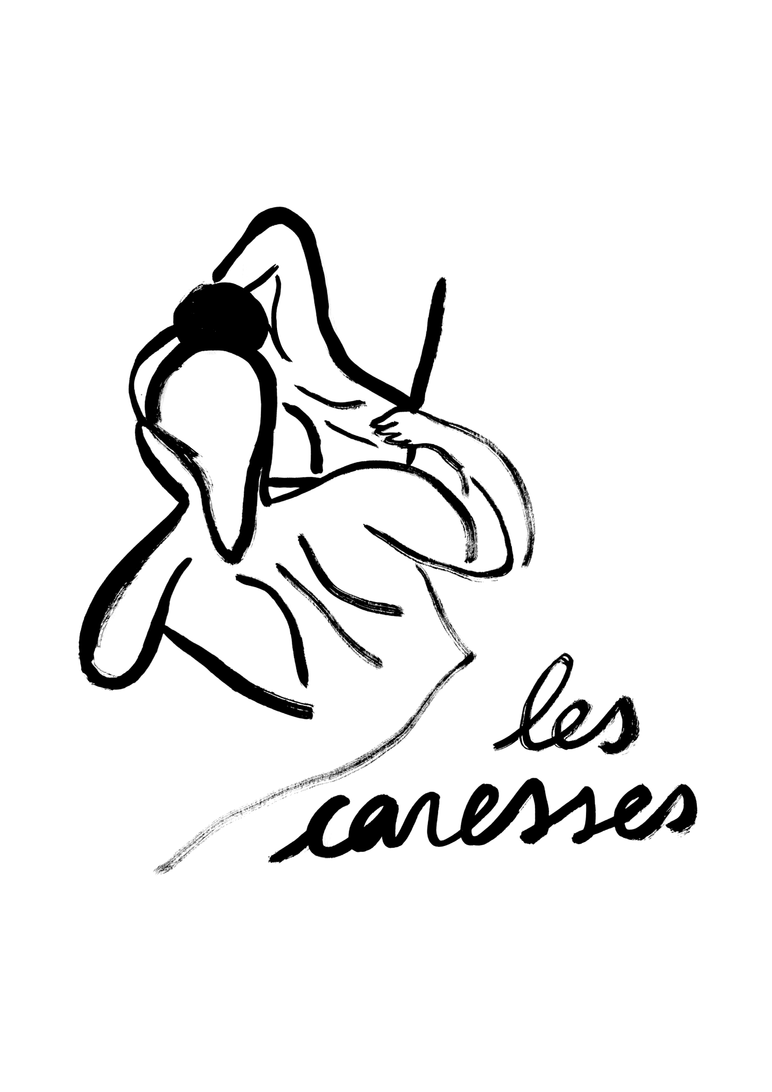 Illustration Les caresses — tirage d’art à l’encre de Chine par Twotma