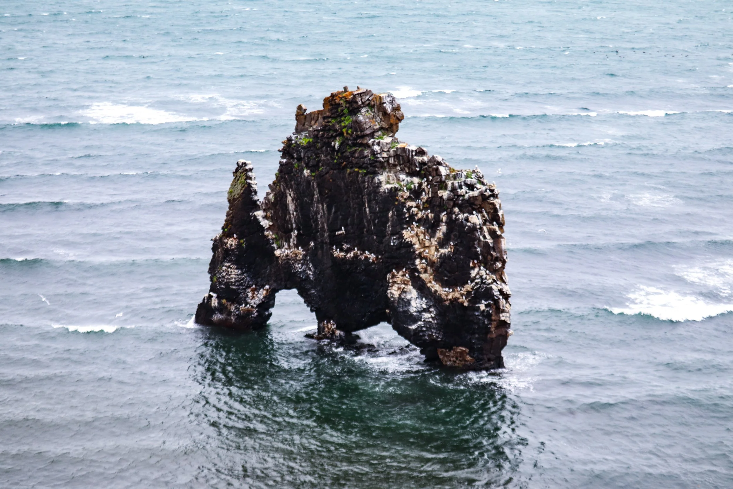 Hvitserkur rock formation in the ocean in Iceland