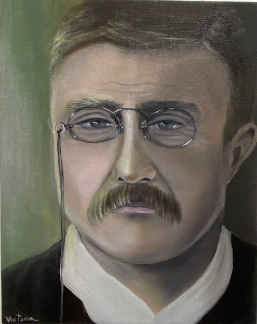 The Teddy Roosevelt
8x10in oil on canvas 
26th president of the United States, the more youngest president in the Nation's history remembering for his valuable work in the war and for let the nature be preserved.
