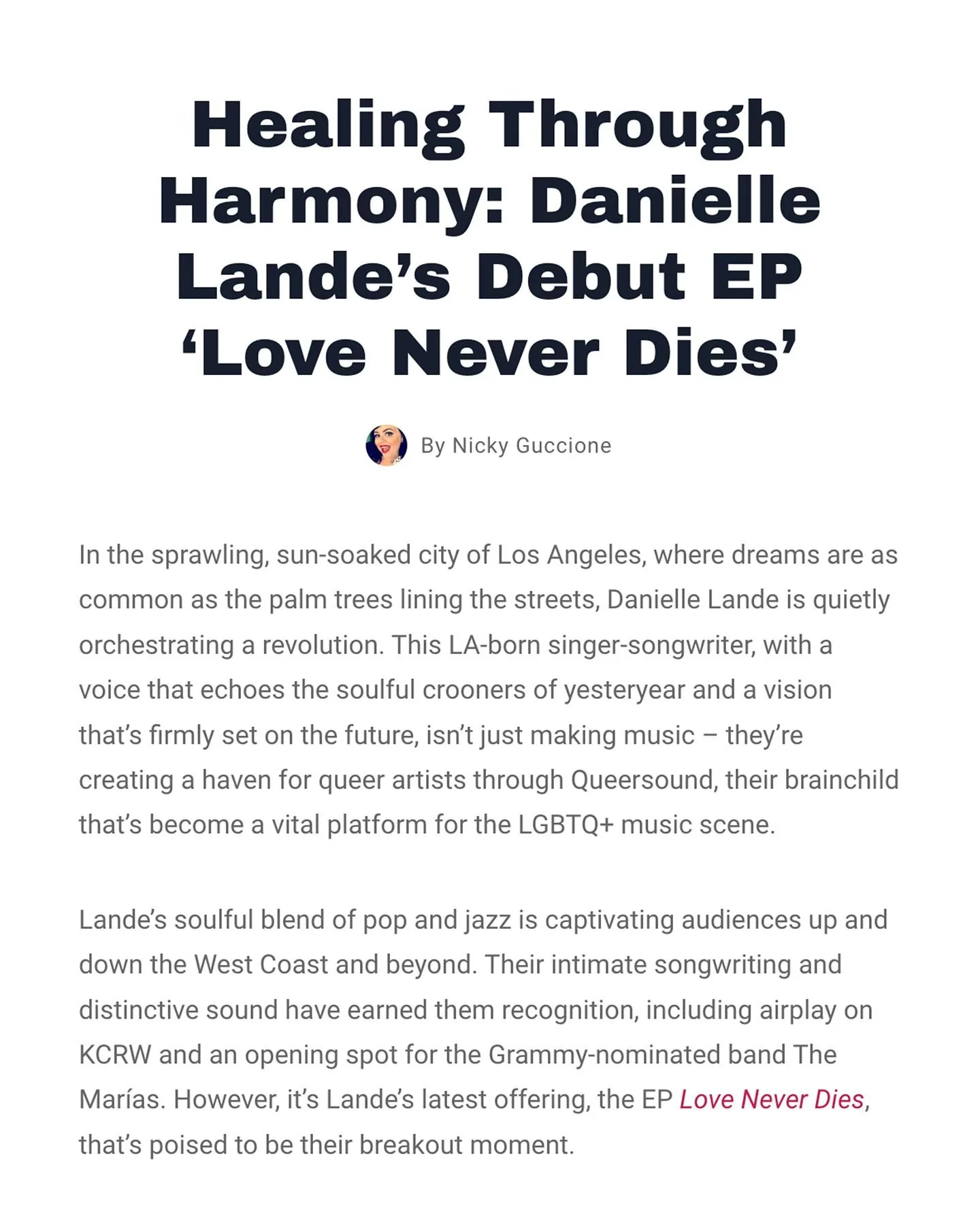 I&rsquo;m so humbled by this glowing feature from @feelthethrob music magazine. I hope you enjoy reading their kind words about @queersound and my debut EP! 💜

link in bio to the full article on their website

xo