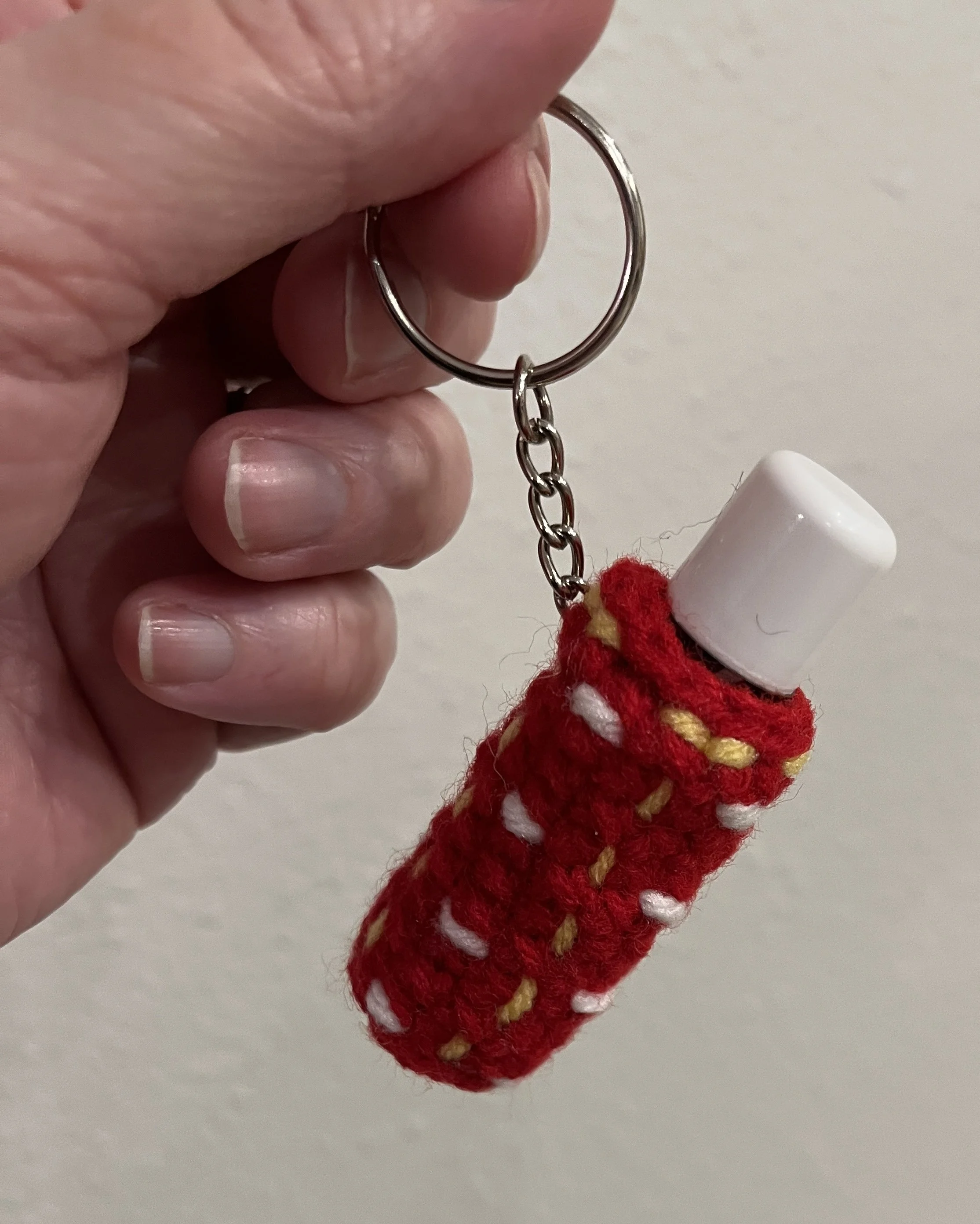Crochet - Chapstick Holder Keychain (includes Chapstick)