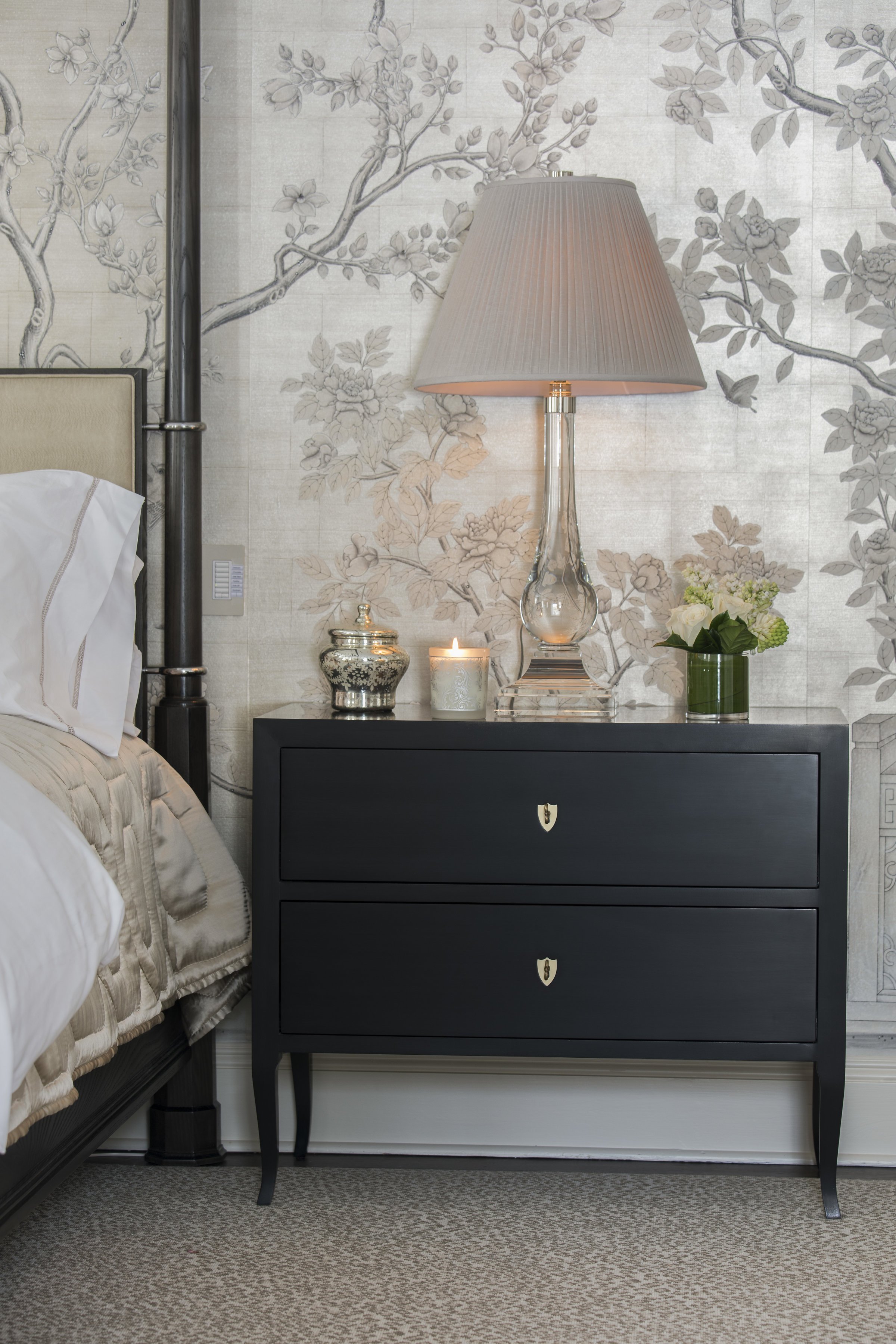 26-bedroom-wallpaper-chic-elegant-bedside-table--rinfret-neoclassical-greenwich-connecticut.JPG