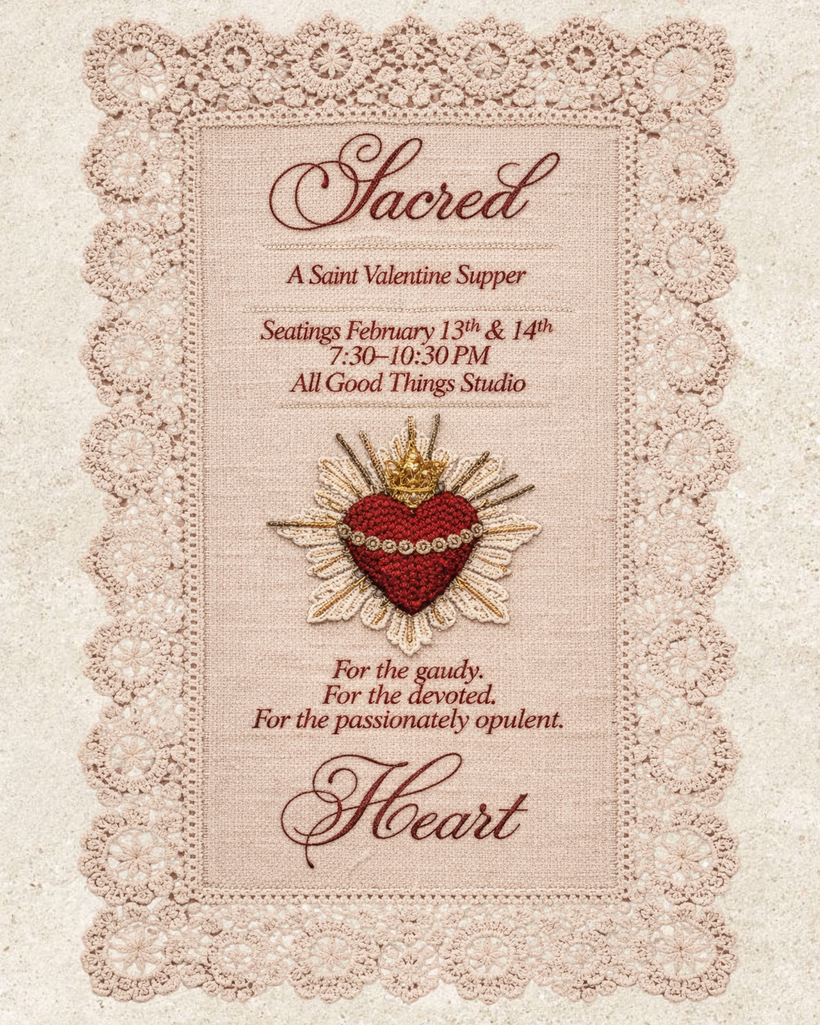 SACRED HEART: A Saint Valentine Supper
