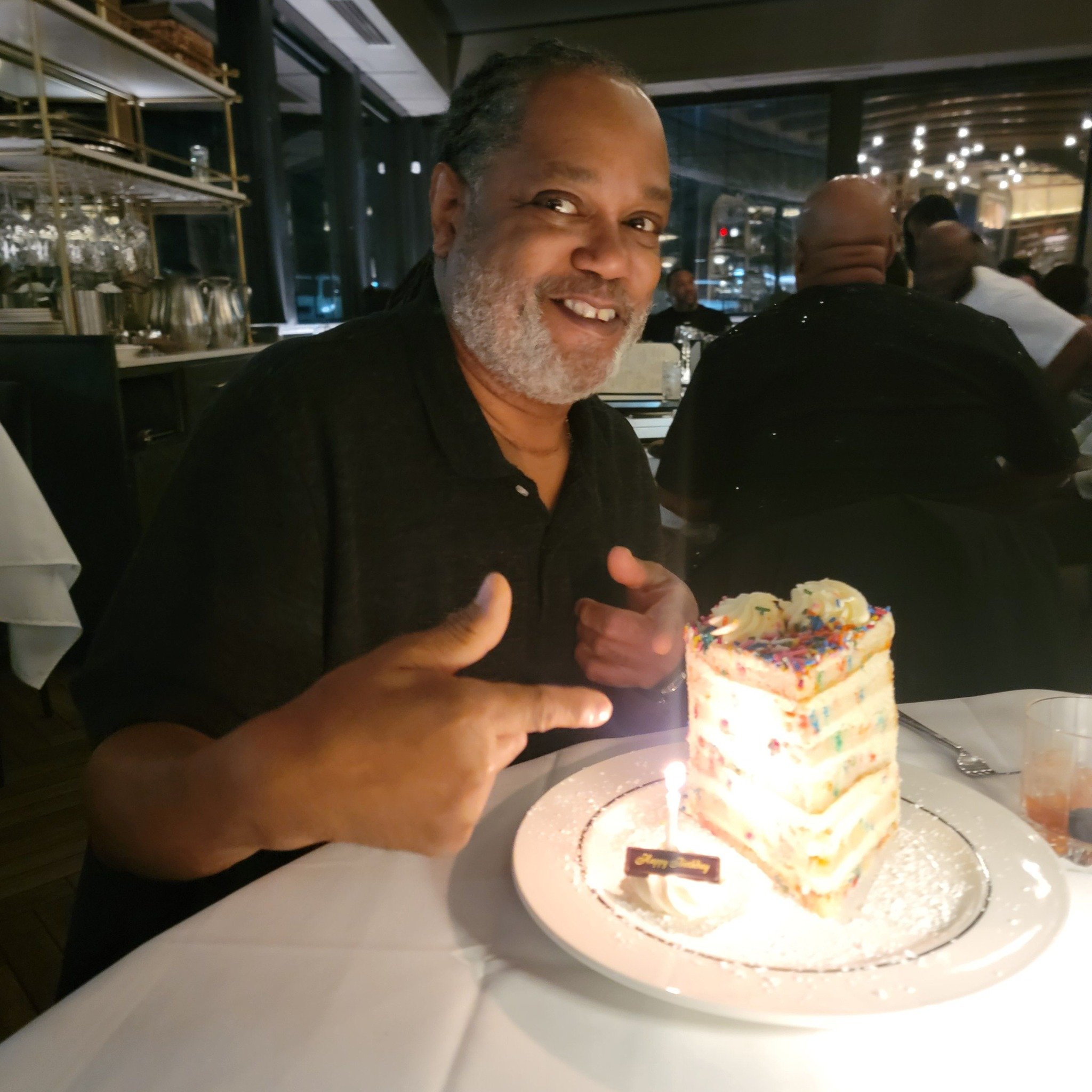 My hubby's birthday was yesterday and we had a great time look at that smile