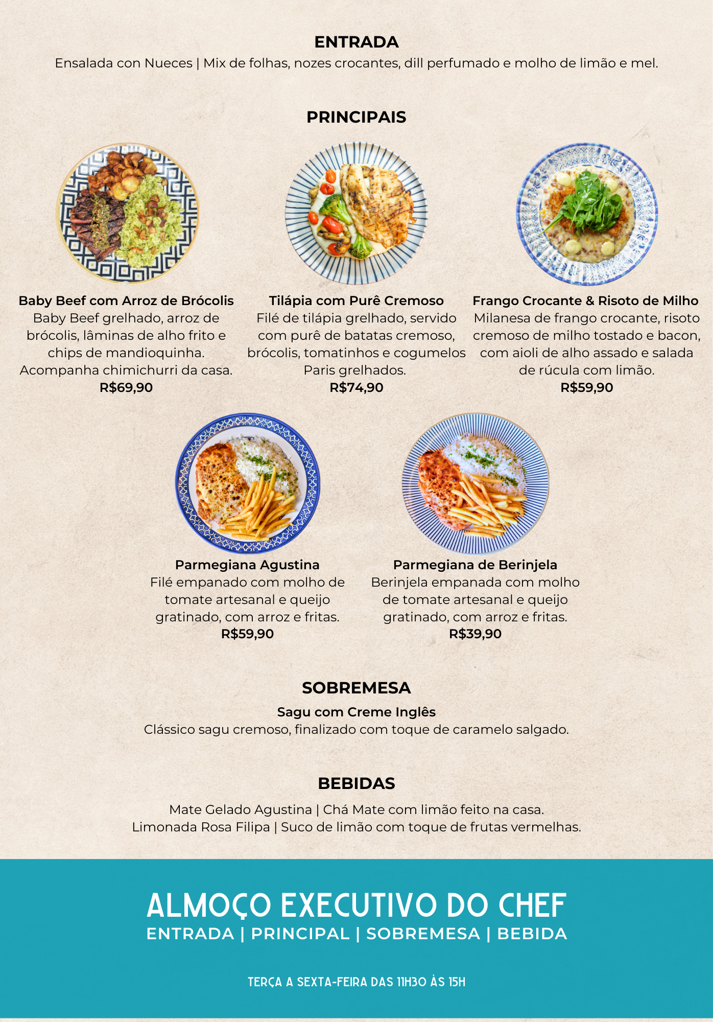Menu executivo — Agustina