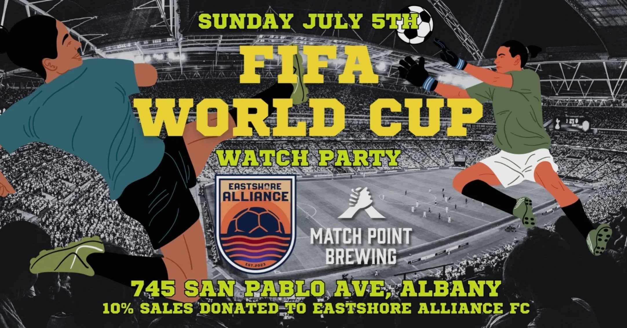 Eastshore Alliance FC Partners with Match Point Brewing for World Cup Watch Party Fundraiser on July 5