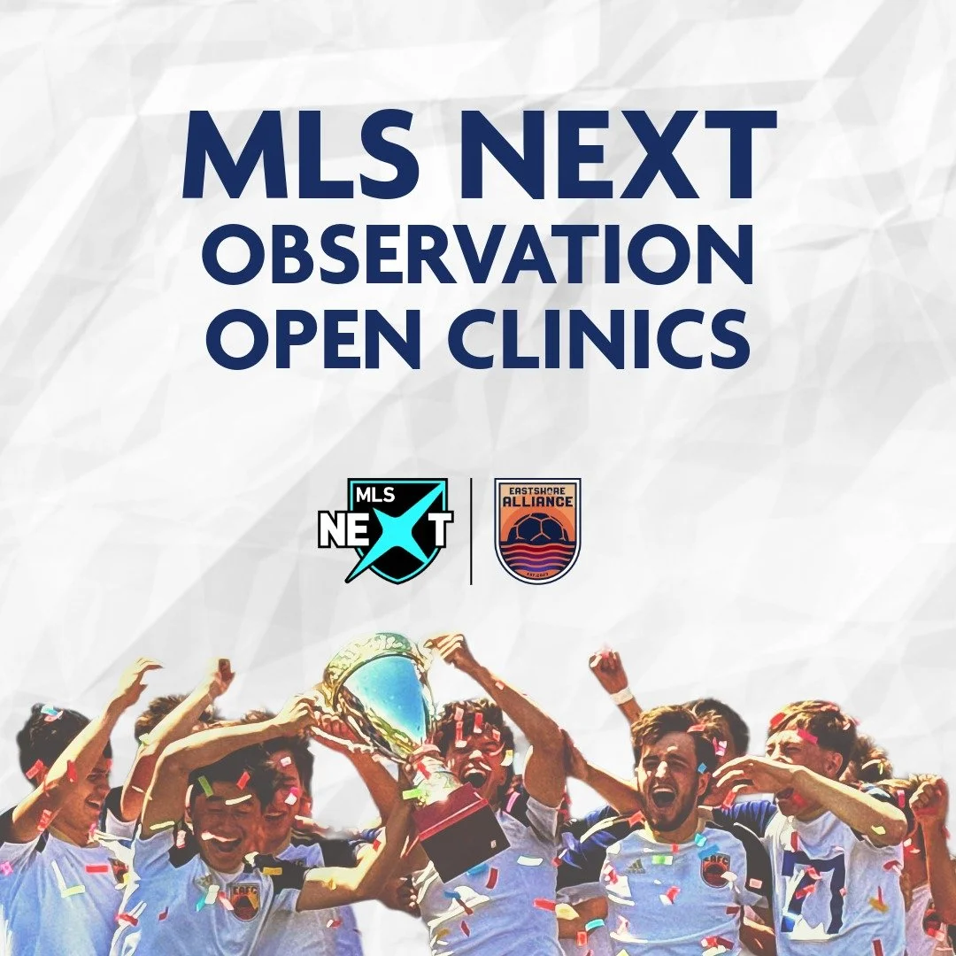 Are you interested in playing MLS NEXT with Eastshore Alliance FC for the 2026–27 season?

Join us during the week of April 13 for our EAFC Observation Open Clinics, open to all players U13B–U19B who are interested in trying out for our MLS NEXT prog