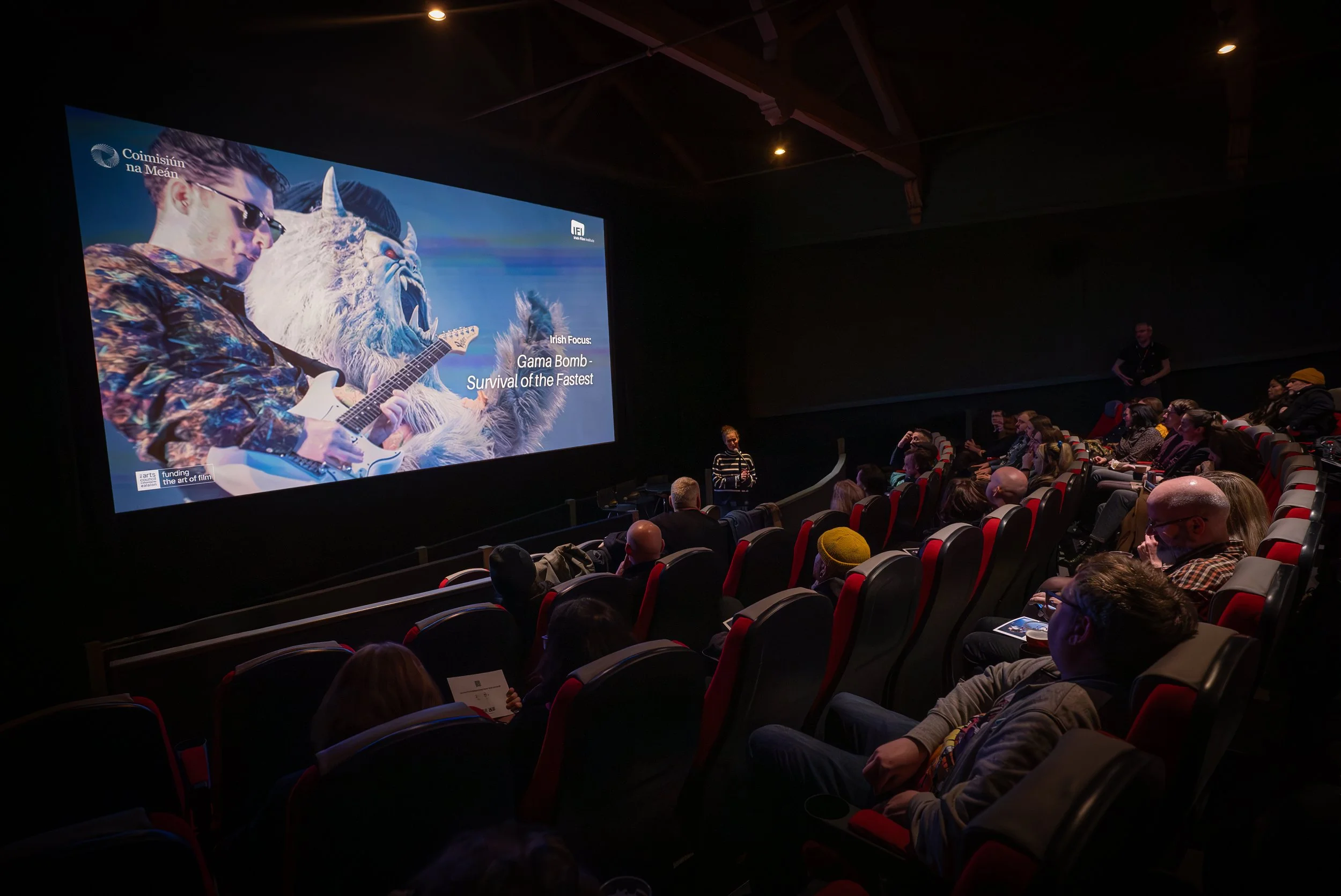Sunniva O'Flynn of the Irish Film Institute introduces Survival Of The Fastest in Dublin. Courtesy Quiet Child