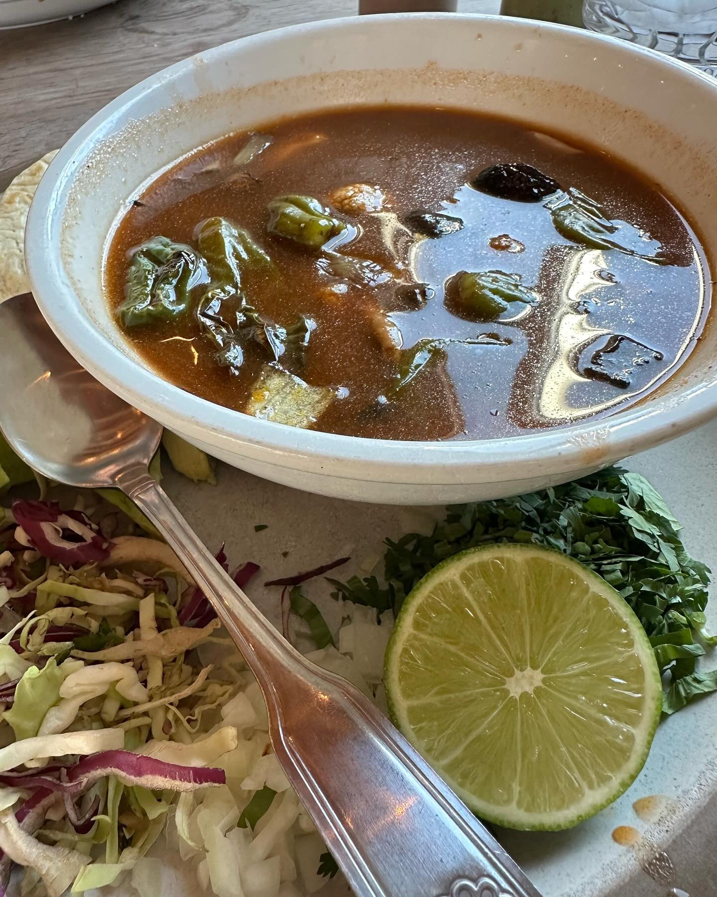 For me, when I find a vegetarian pazole on the menu, it was a &ldquo;must try it&rdquo; moment. Wowza! I loved it. 

It was full of flavor and tasted like a comfort food. This dish has carb, fiber, fat and protein ( even when served without meat).

#