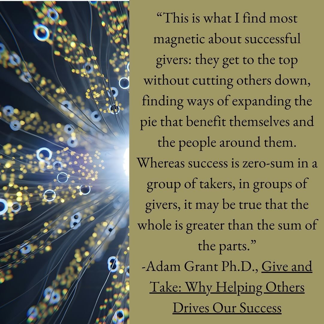 The power of givers at work

Creating an environment where people thrive and can do their best work isn&rsquo;t the easiest job, particularly if you have people identified as Takers (check out Adam Grant&rsquo;s book and TedTalk to learn more.

What 