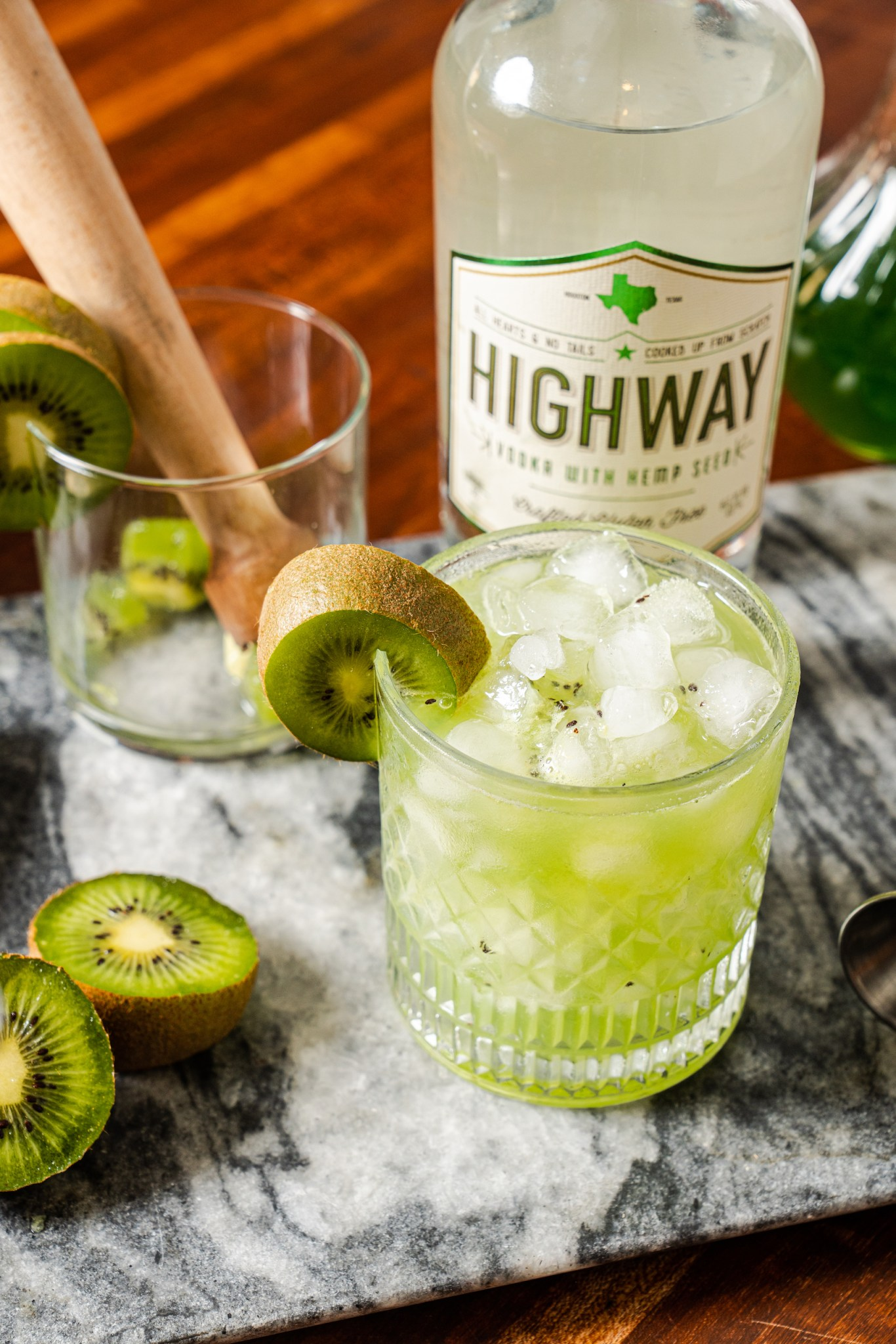 Image of products from Highway Vodka, a bipoc style brand featured in Katie Colley's brand Library