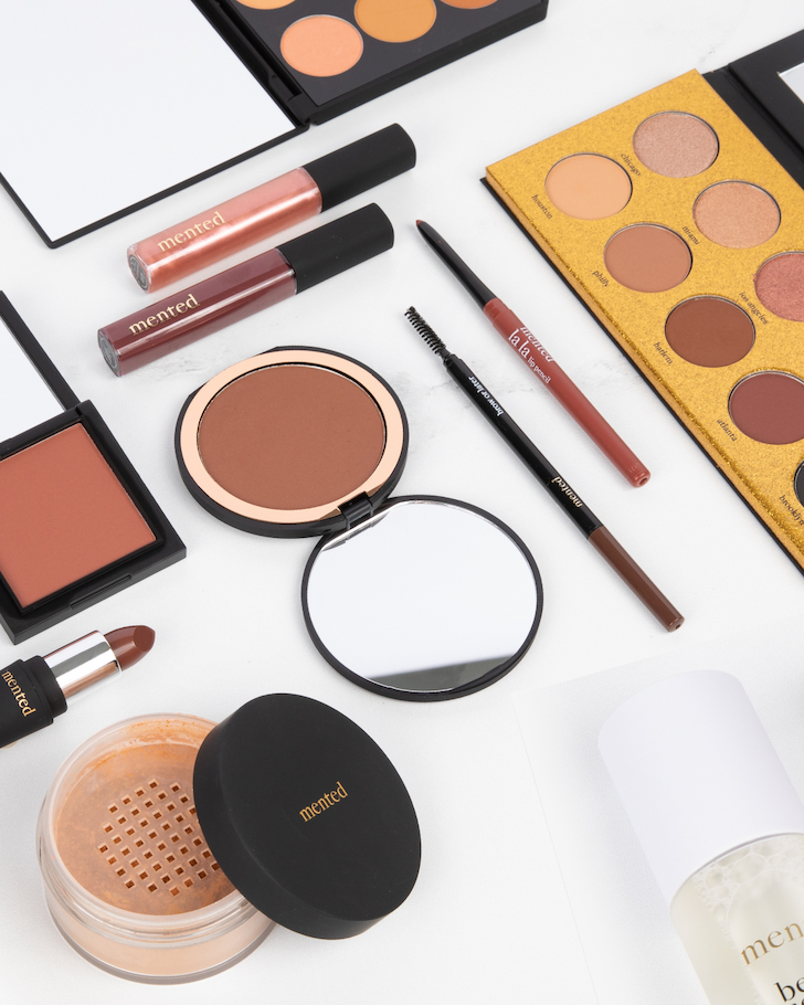Image of products from Mented Cosmetics, a bipoc style brand featured in Katie Colley's brand Library