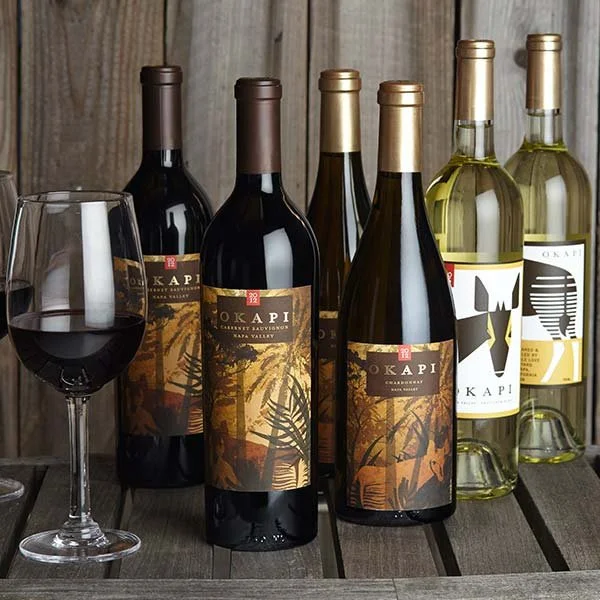 Image of products from Okapi Winery, a bipoc style brand featured in Katie Colley's brand Library