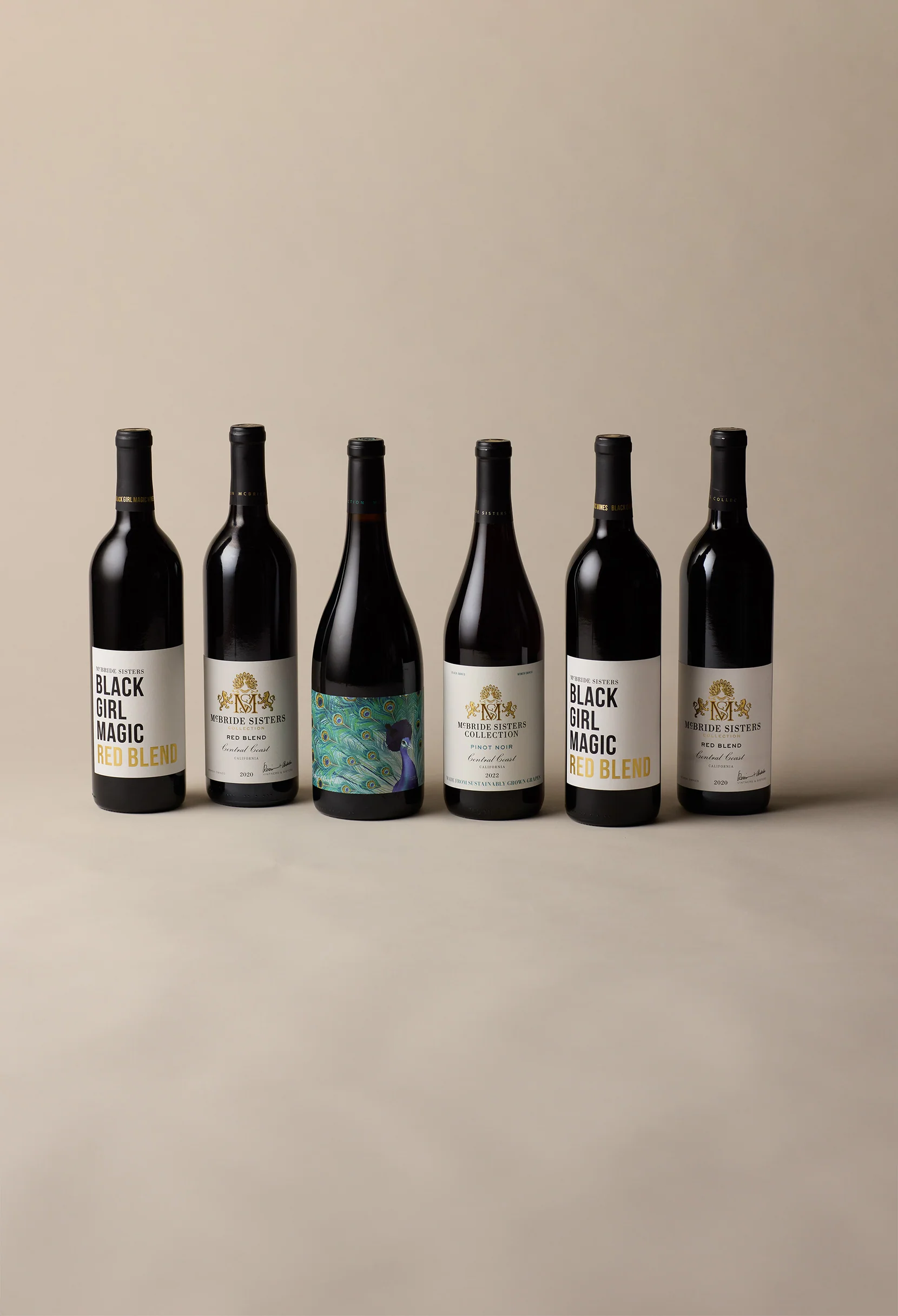 Image of products from McBride Sisters Wine, a bipoc style brand featured in Katie Colley's brand Library