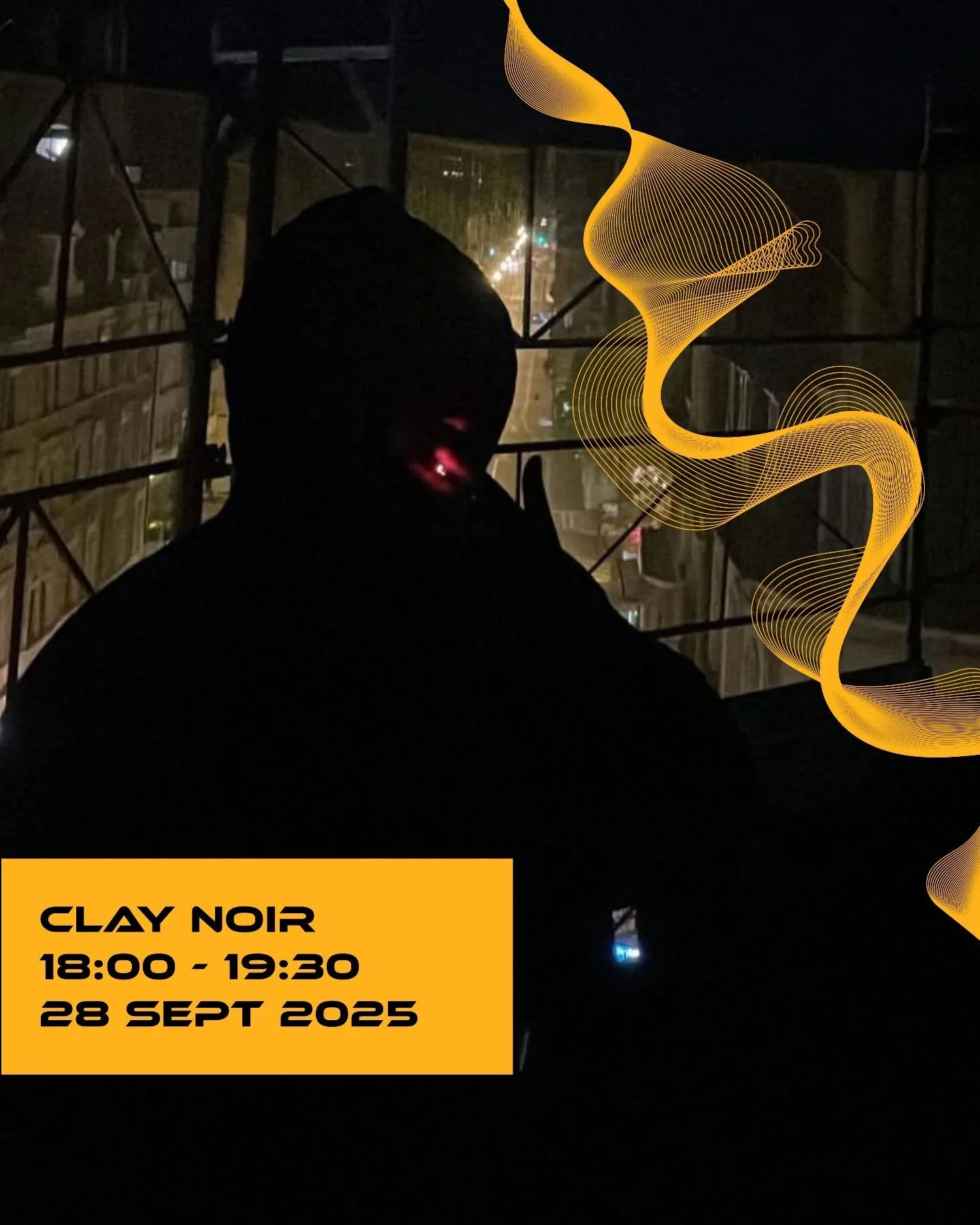 @clay_noir 

Clay is an aspiring DJ since 2020, gravitating toward gritty futuristic and dystopian electro. Over time, his pallet has evolved to include a taste of  half step, an experimental branch of drum and bass, as well as what he calls dark amb
