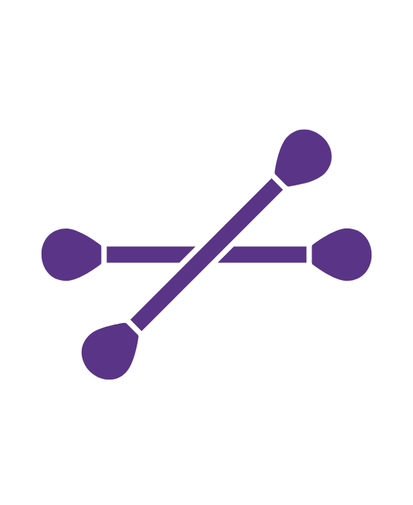 Graphic of a pair of ear swabs used for cleaning dog and cat ears.