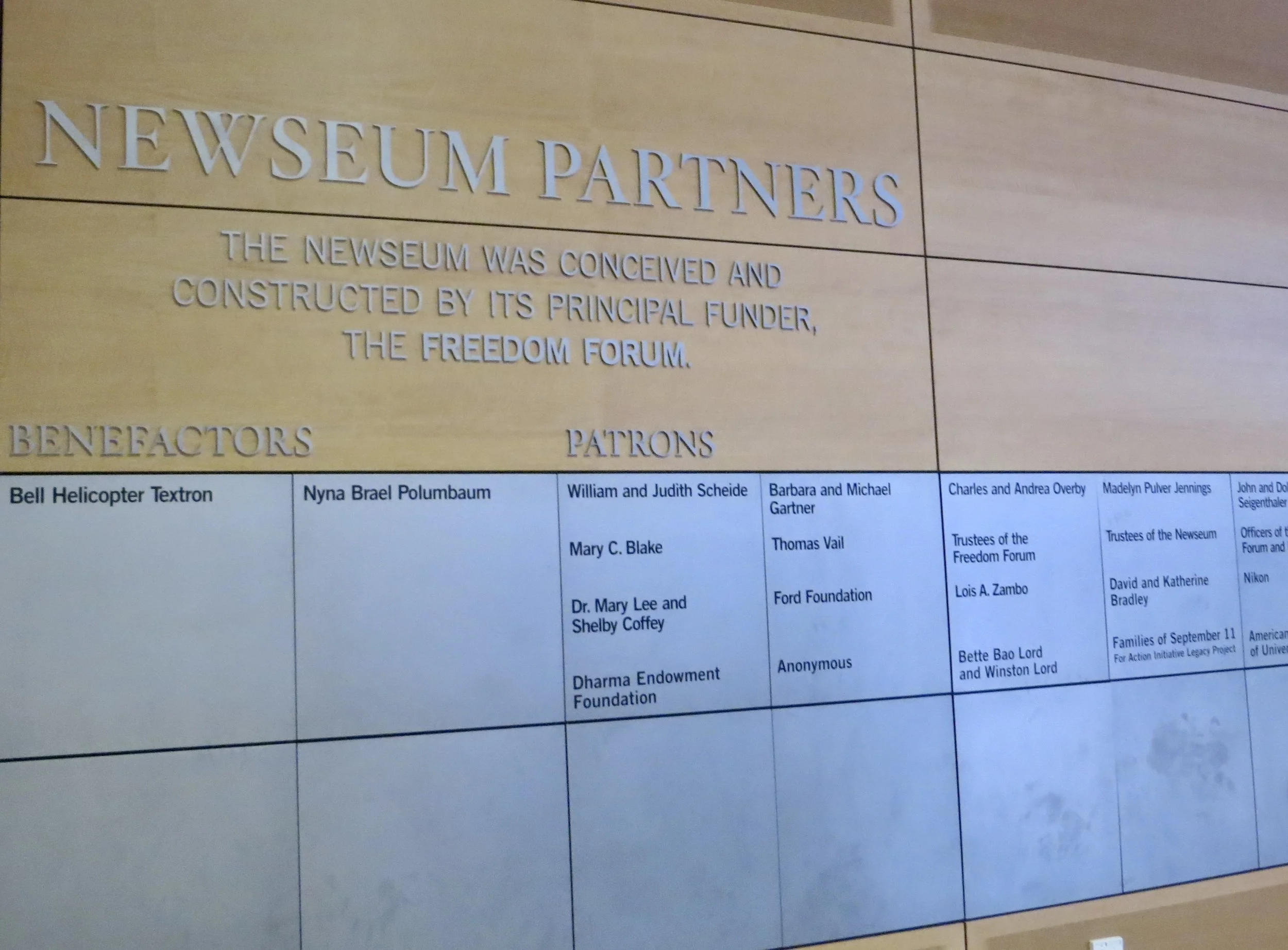 FOS11-The Families of September 11 Curriculum at the Newseum.JPG
